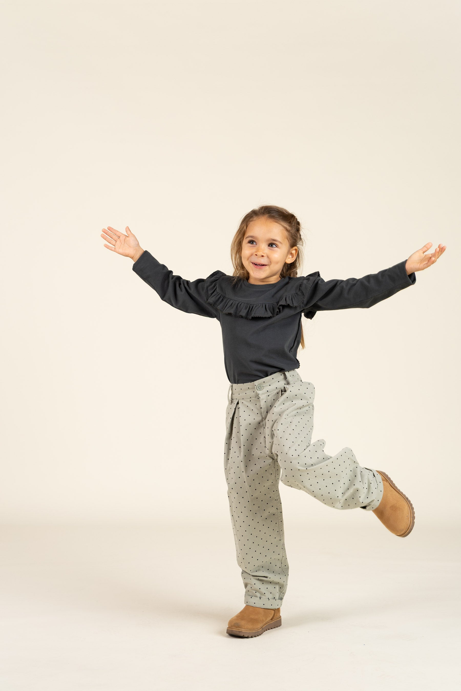 Jersey-bluse med flæser - Kids - Forrest Green | 100866 Talia