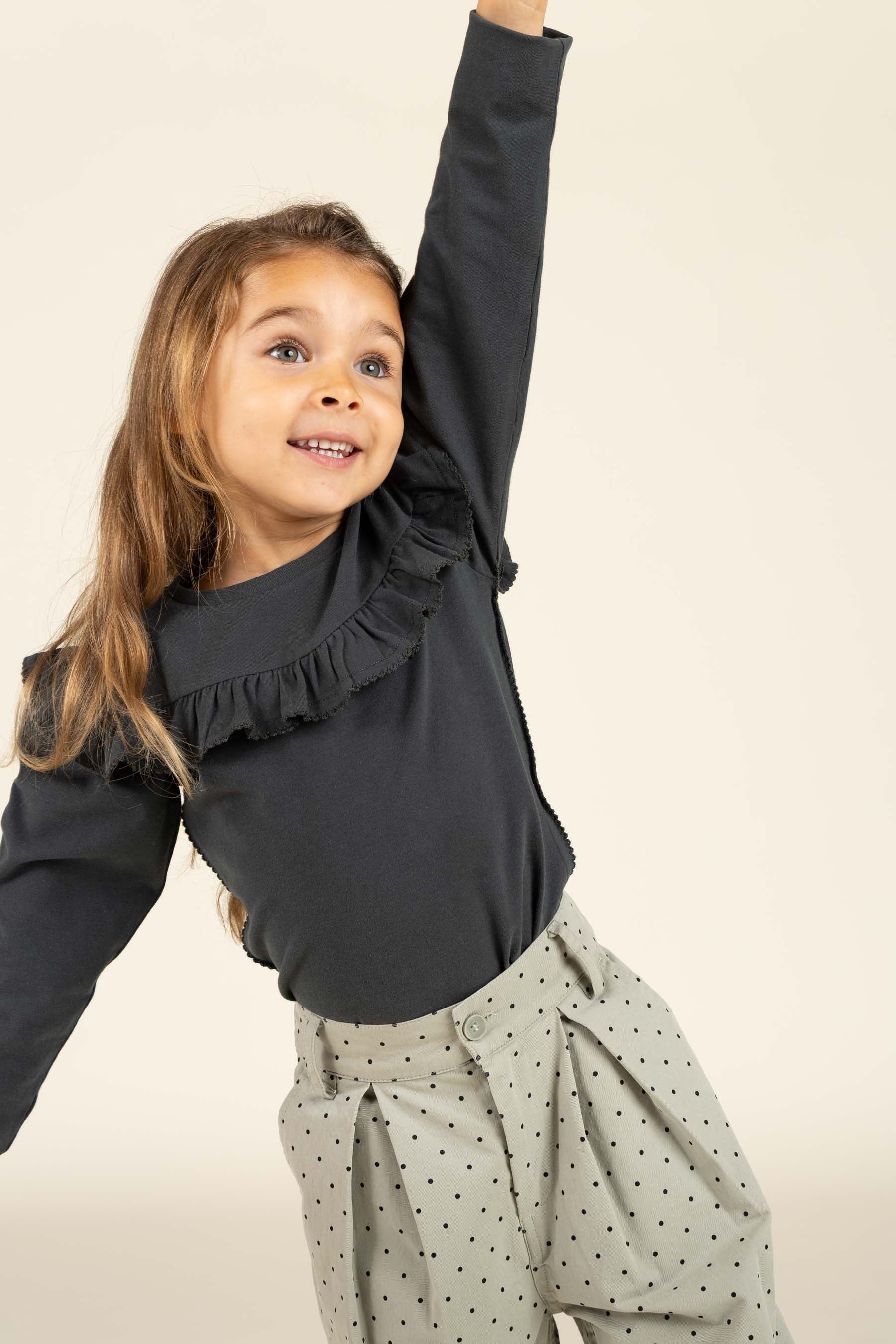 Twill-Bukser med prikker - Kids - Dusty Green | 100616 Iris