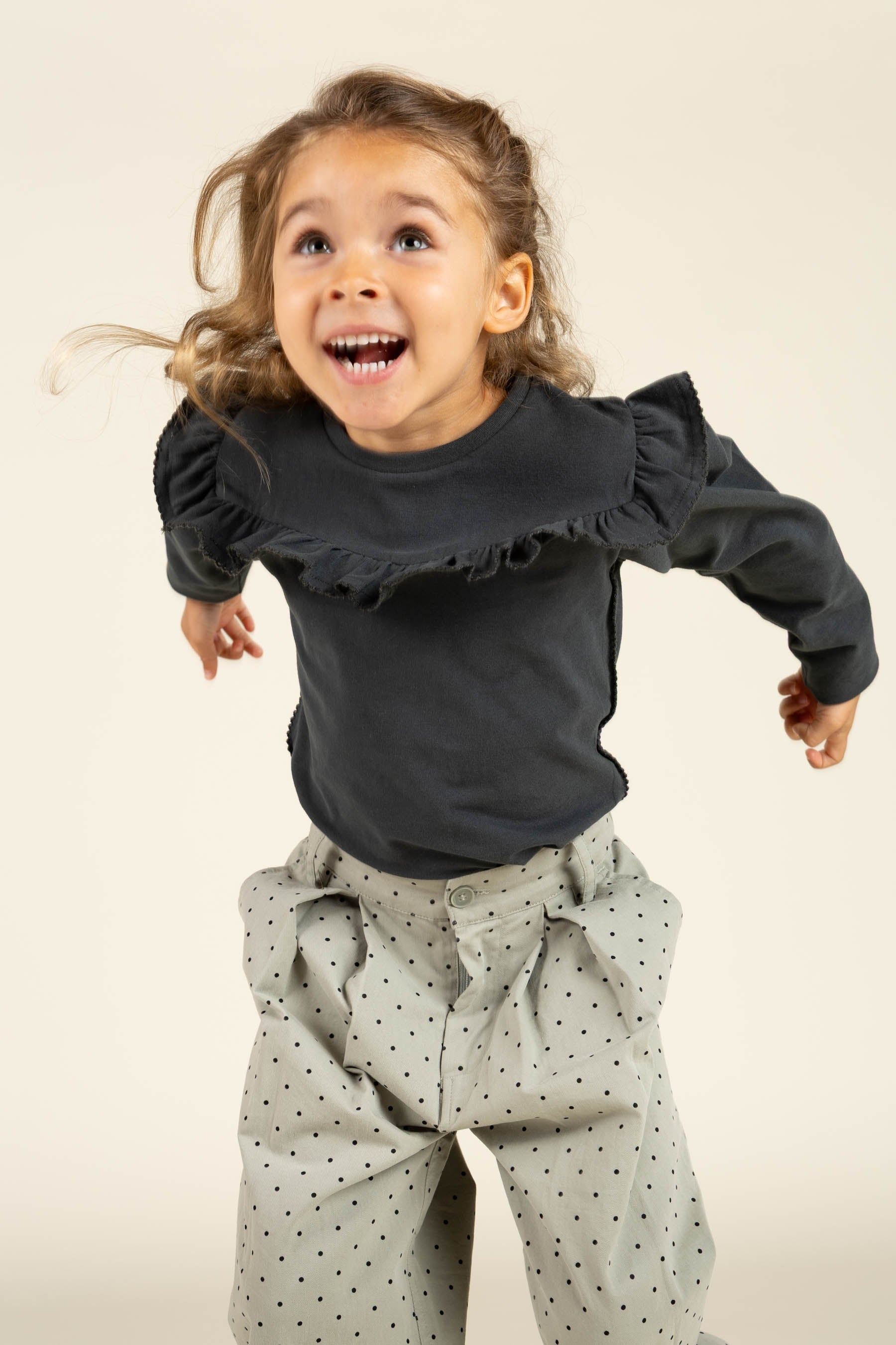 Jersey-bluse med flæser - Kids - Forrest Green | 100866 Talia