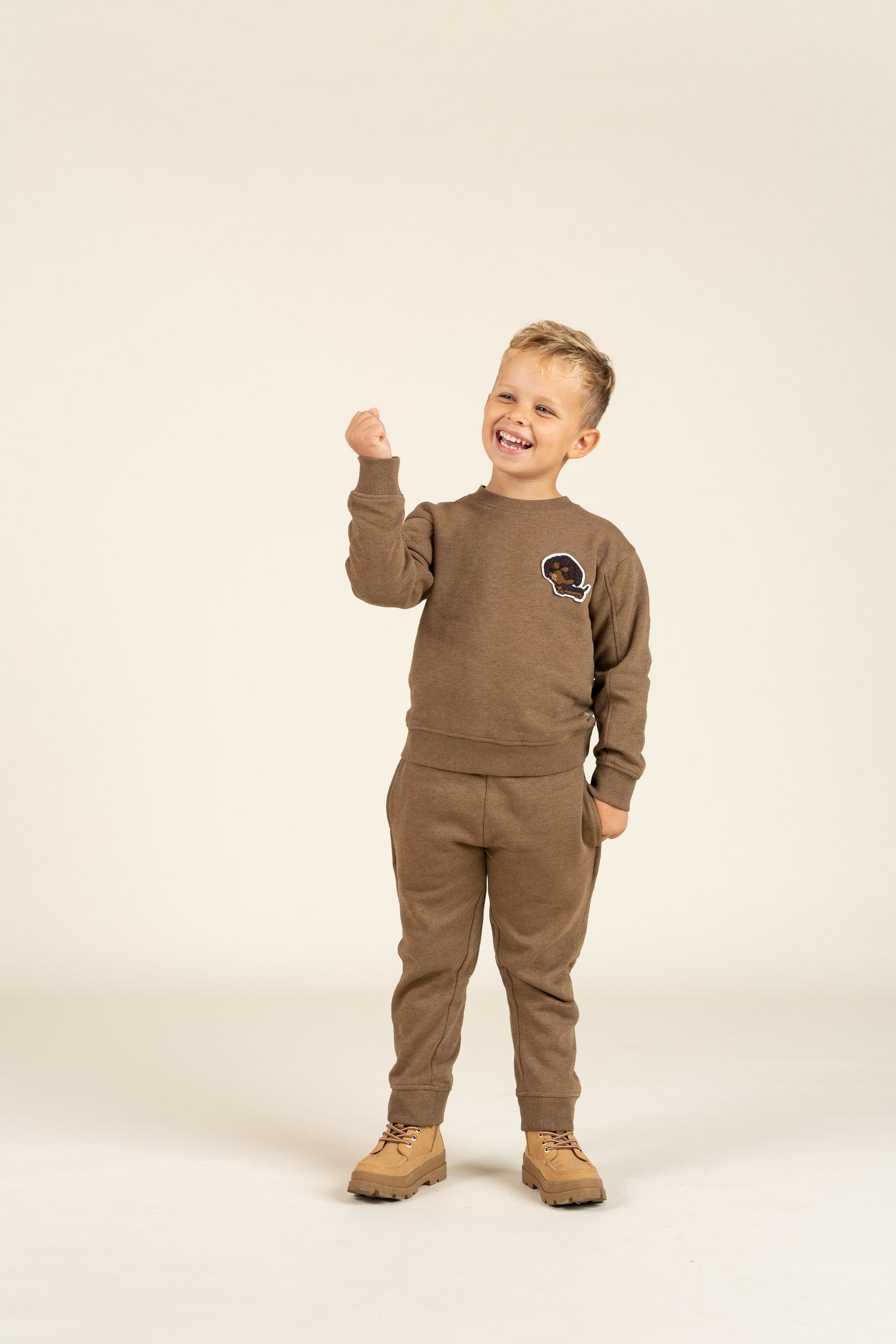 Sweatshirt med rund hals - Kids - Coffe Melange | 100890 Justin