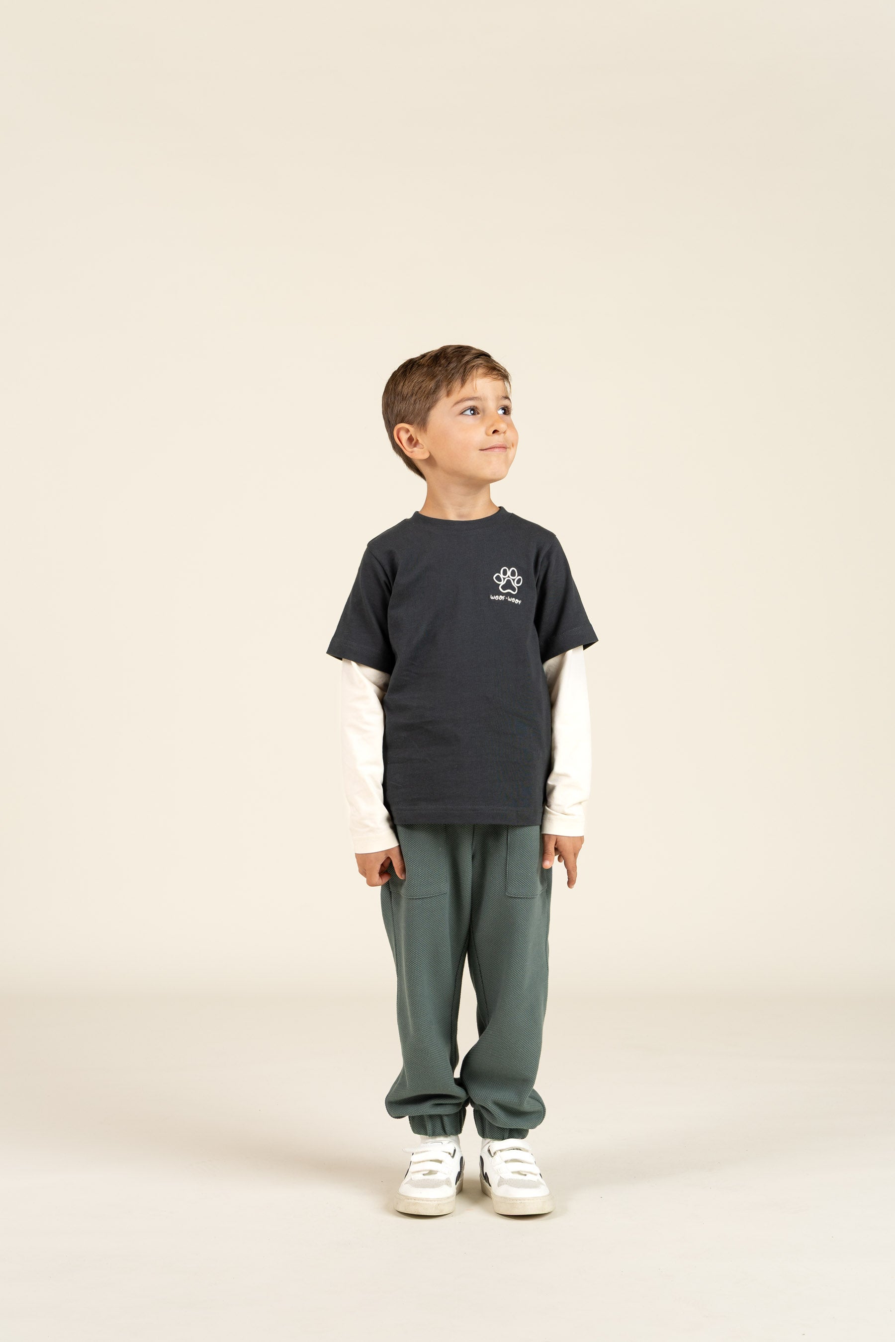 Boxy T-shirt med dobbeltærmer - Kids - Forest Green | 100840 Alex