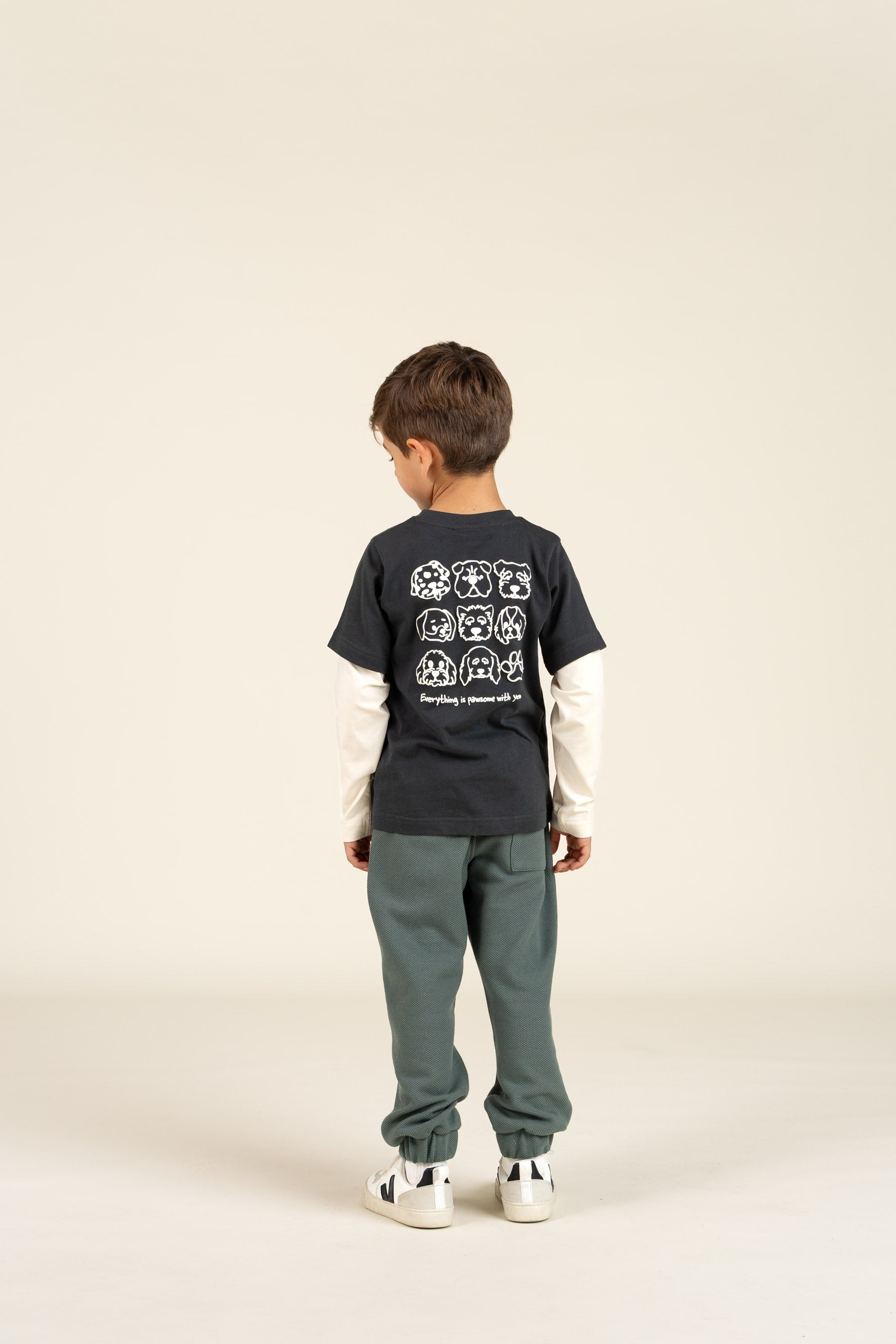 Boxy T-shirt med dobbeltærmer - Kids - Forest Green | 100840 Alex