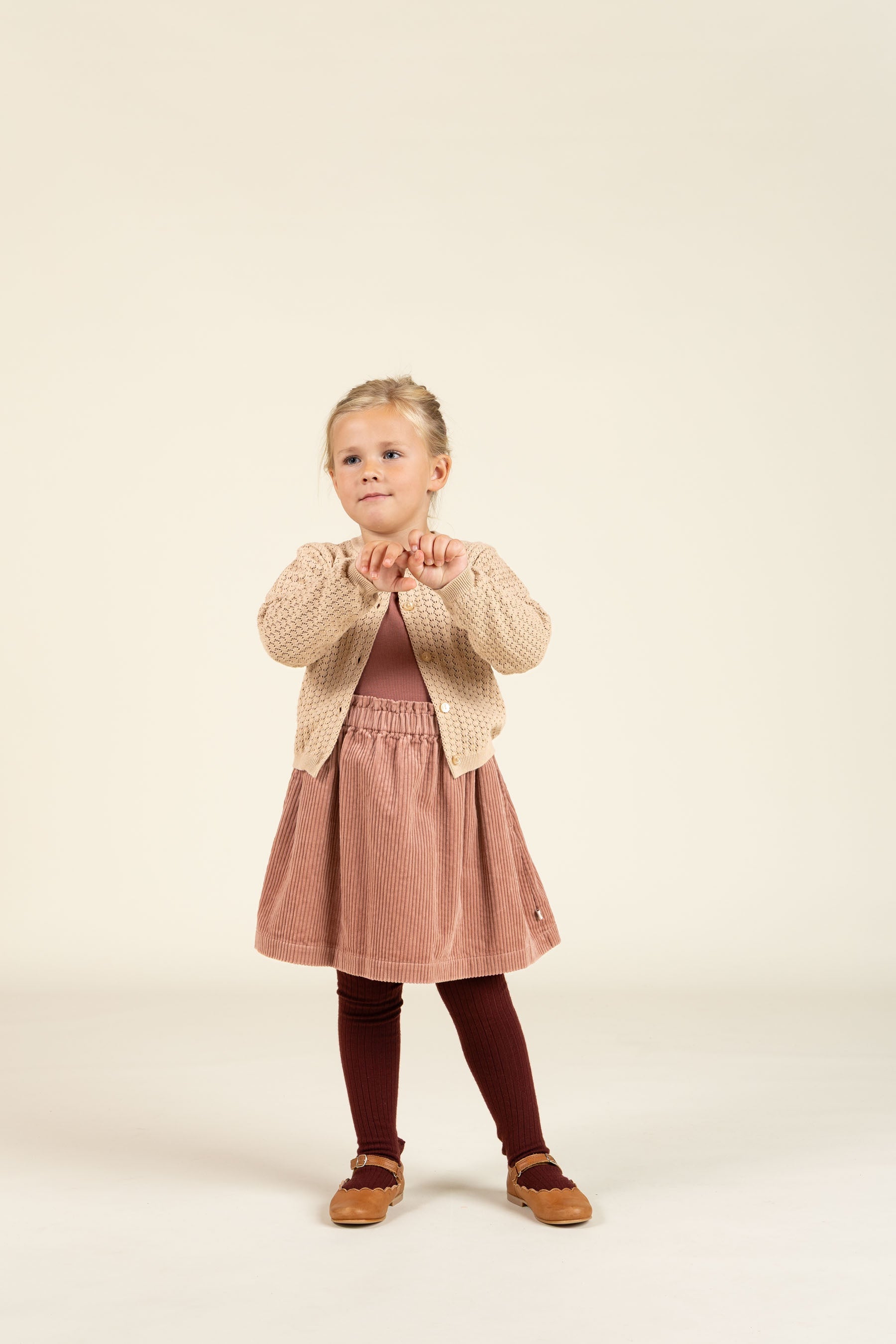 Blød nederdel i Fløjl - Kids - Rose | 100622 Margot