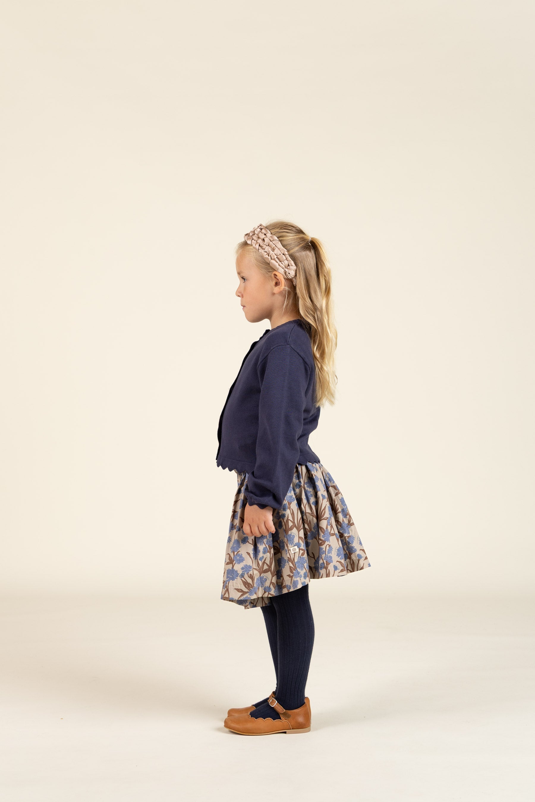 Nederdel i Printet bomulds-poplin - Kids - Blue / Brown | 100715 Amy