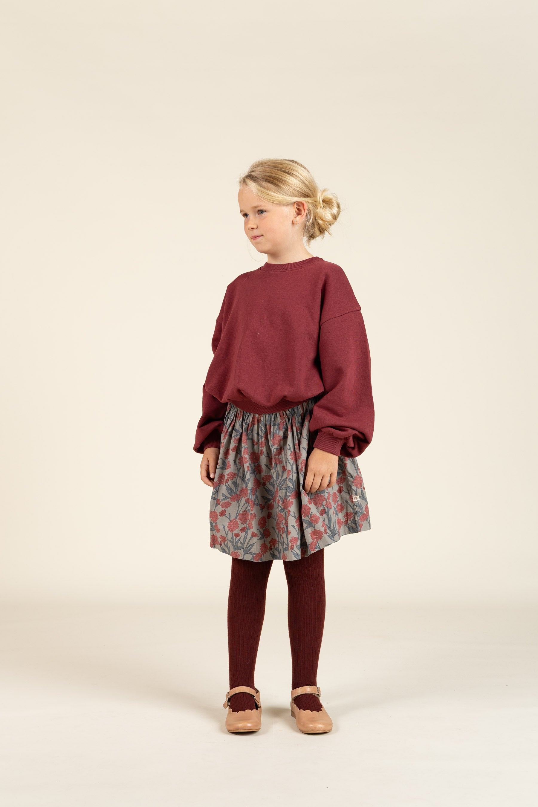 Sweatshirt med ballonærmer - Tween - Burgundy | 100819 Joanna