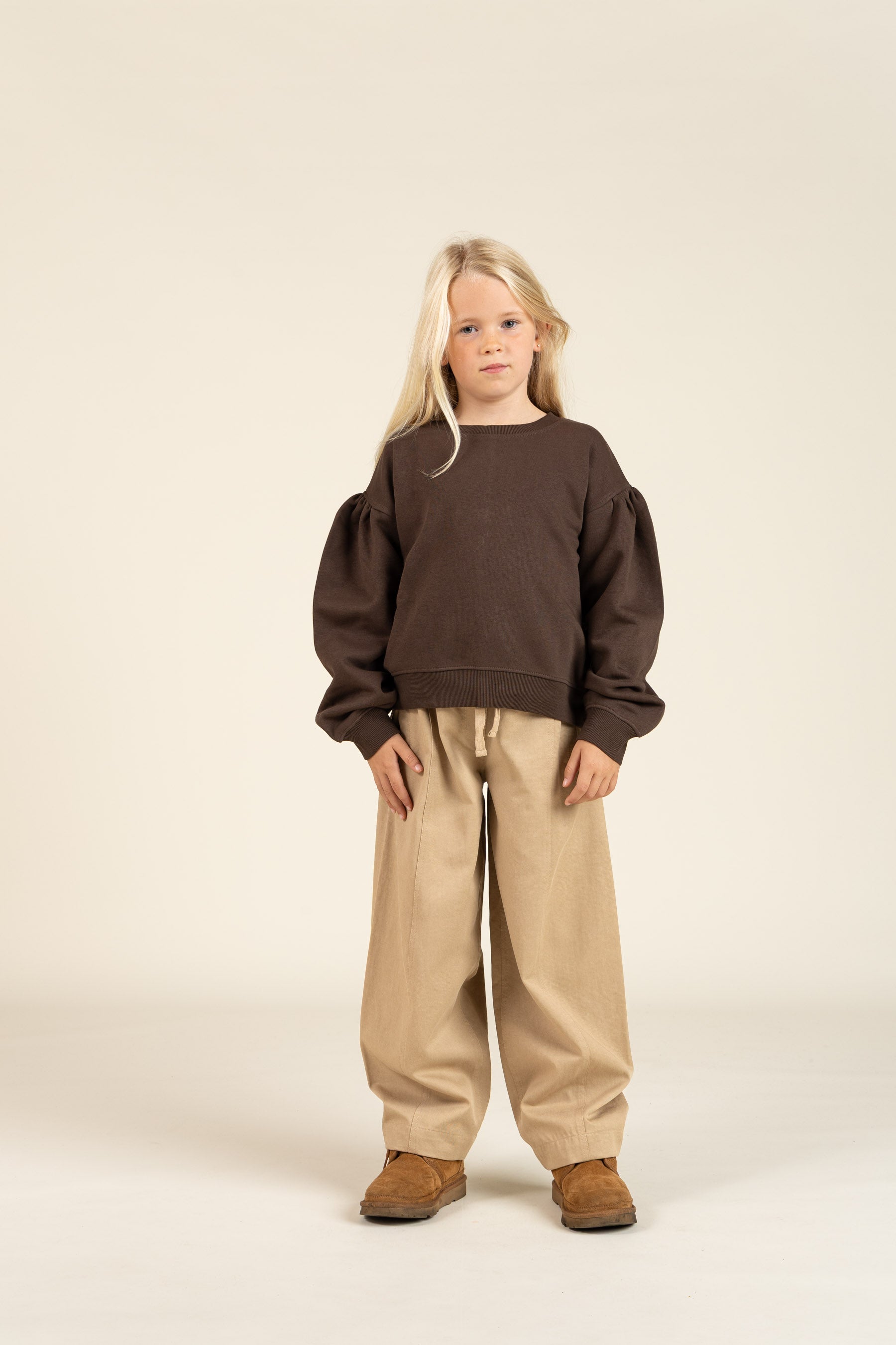 Barrel-leg bukser i Tencel - Tween - Beige | 100135 Asta