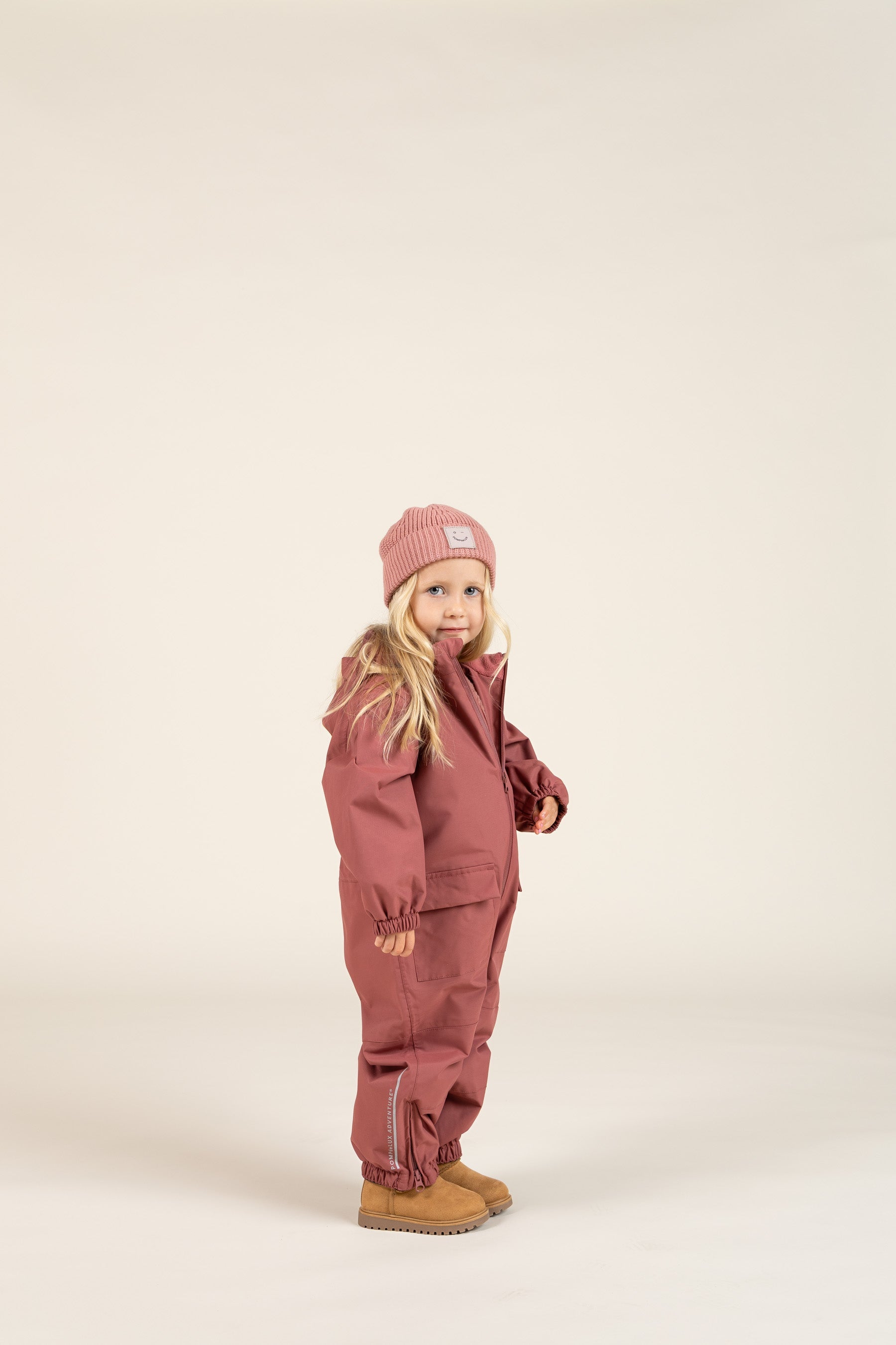 Ribbet strikhue - Kids - Dusty Rose