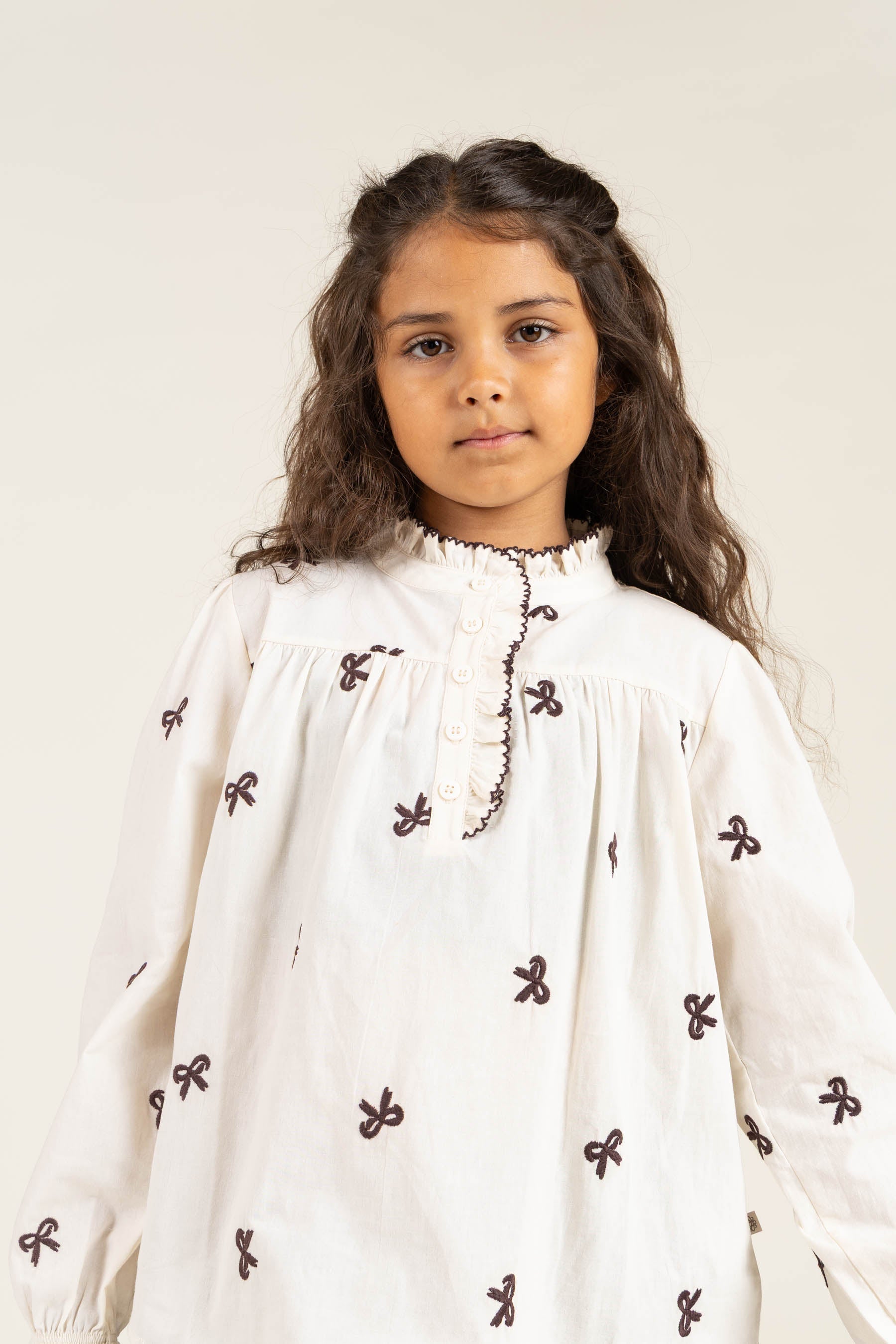 Poplin-bluse med broderi - Tween - Off White | 100674 Adison
