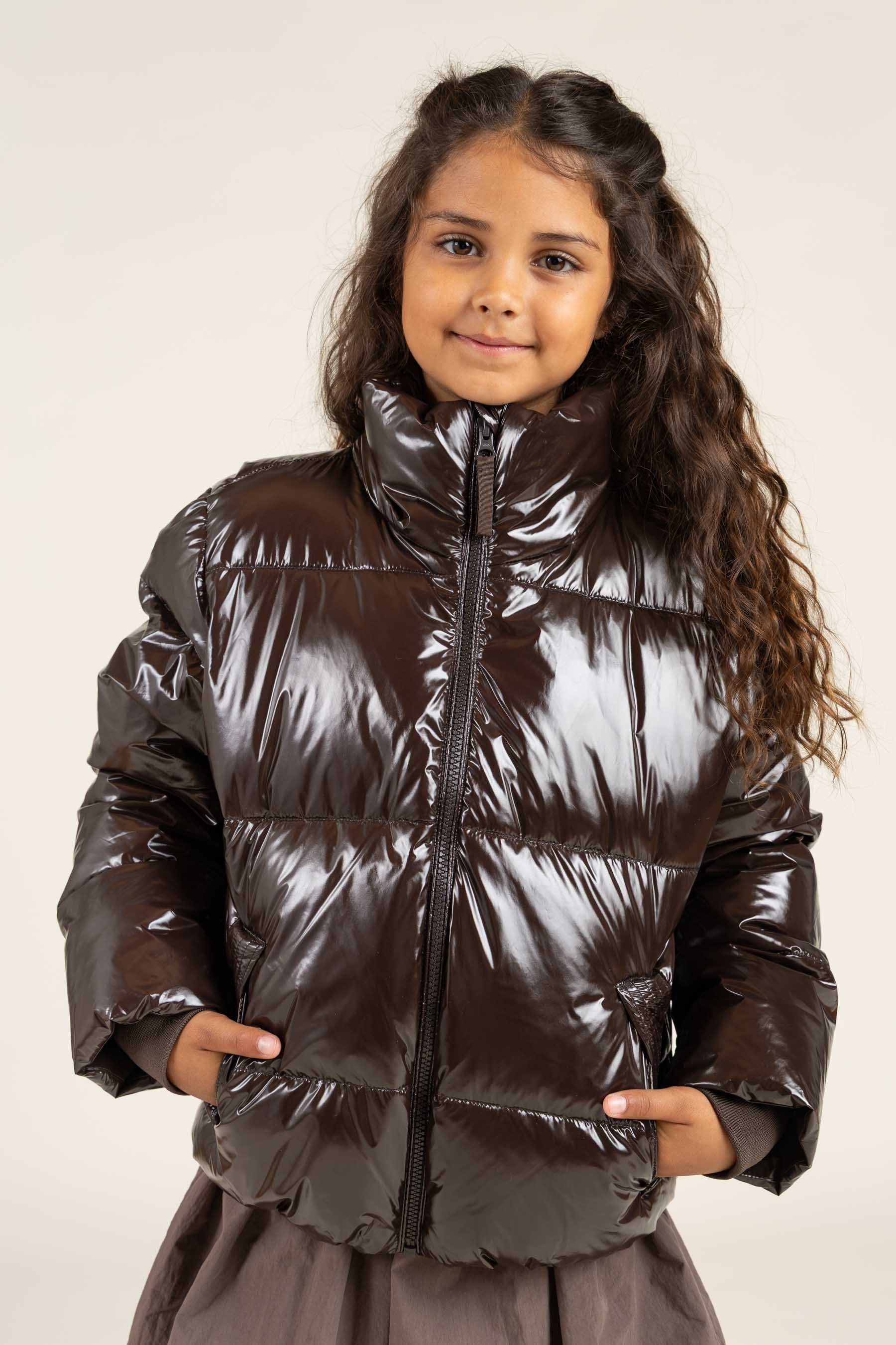 Shinny Pufferjakke - Tween - Chocolate | 100532 Violet