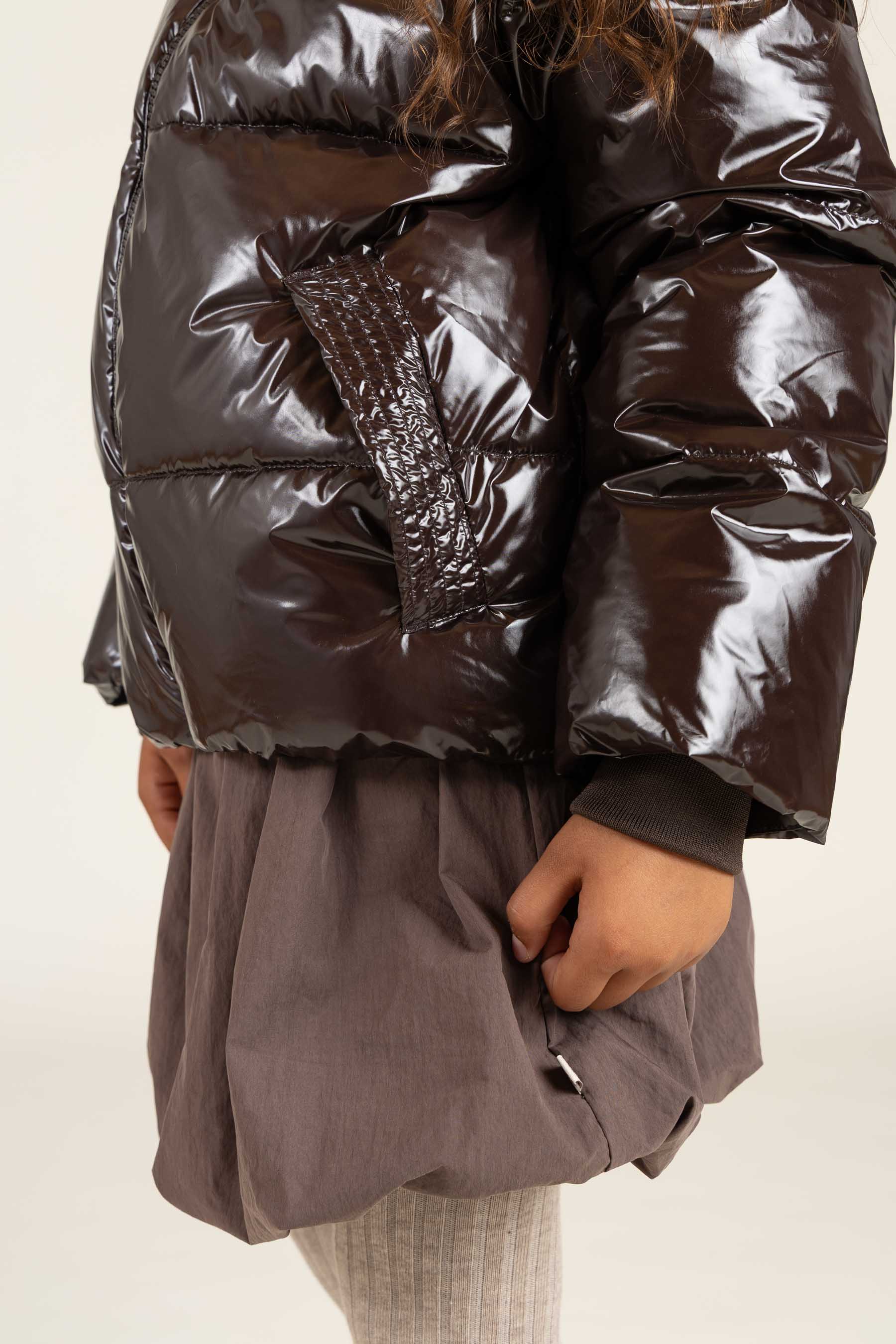 Shinny Pufferjakke - Tween - Chocolate | 100532 Violet