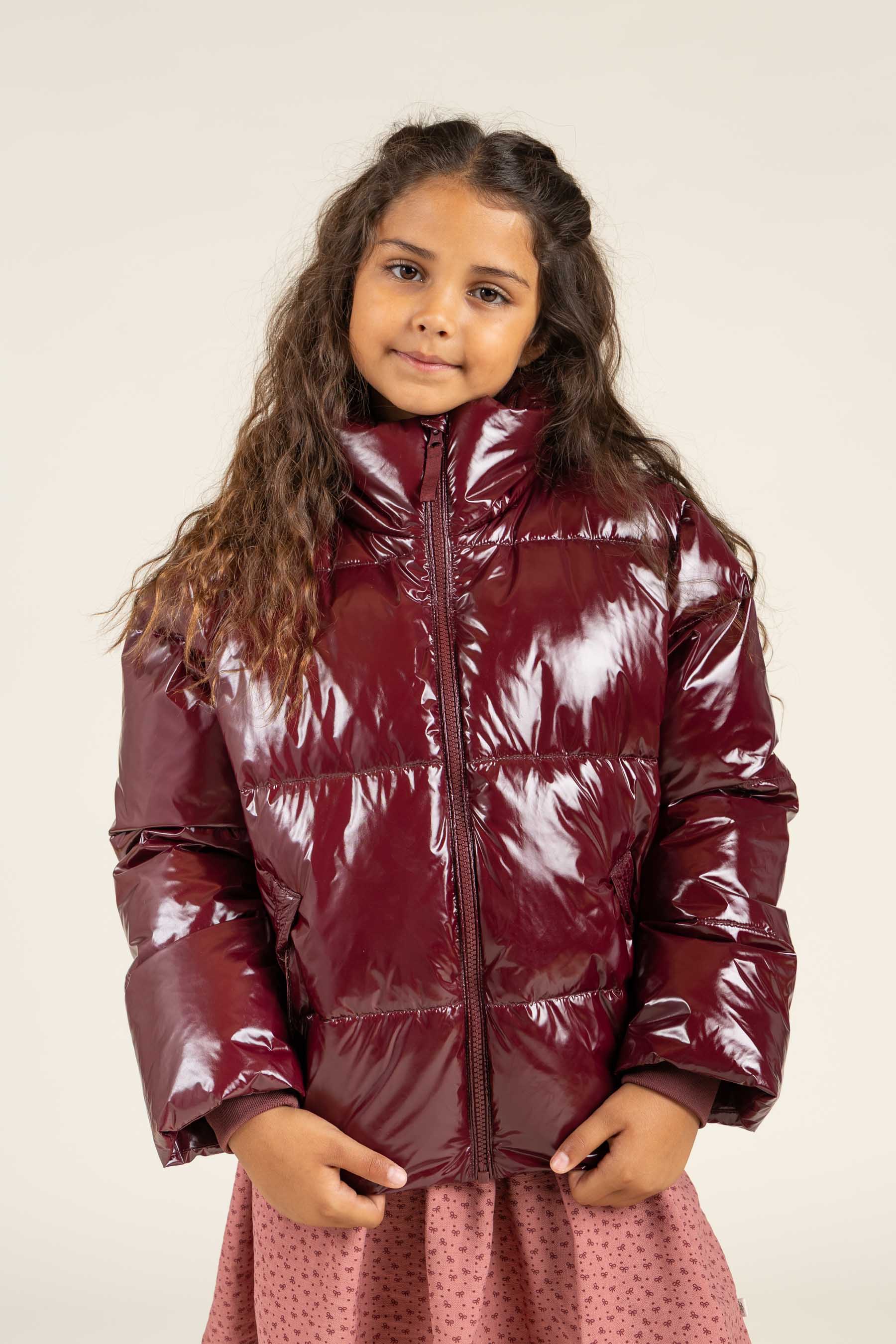 Shinny Pufferjakke - Tween - Burgundy | 100531 Violet