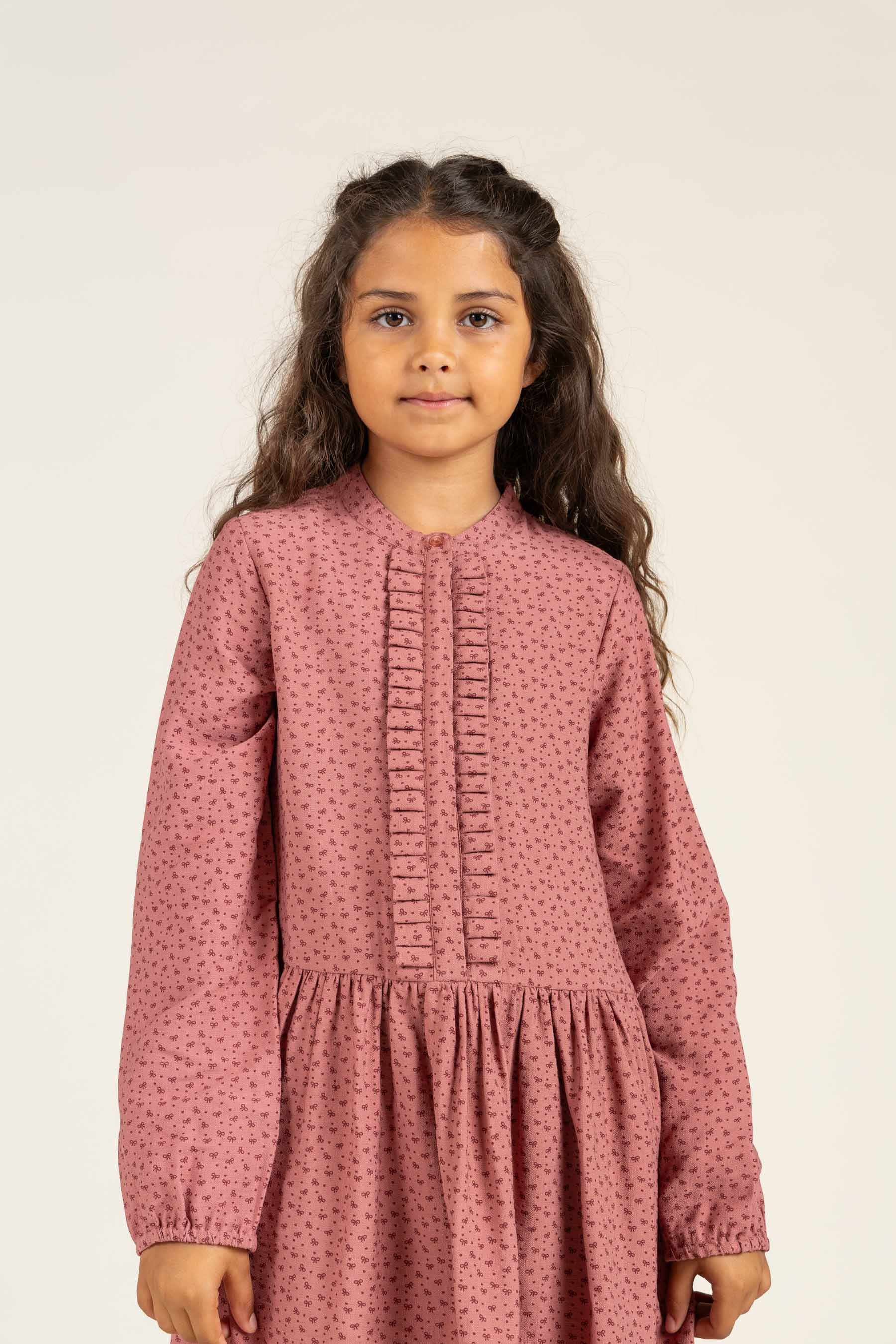 Kjole i Printet Crepe-viscose - All - Rose | 100661 Ana