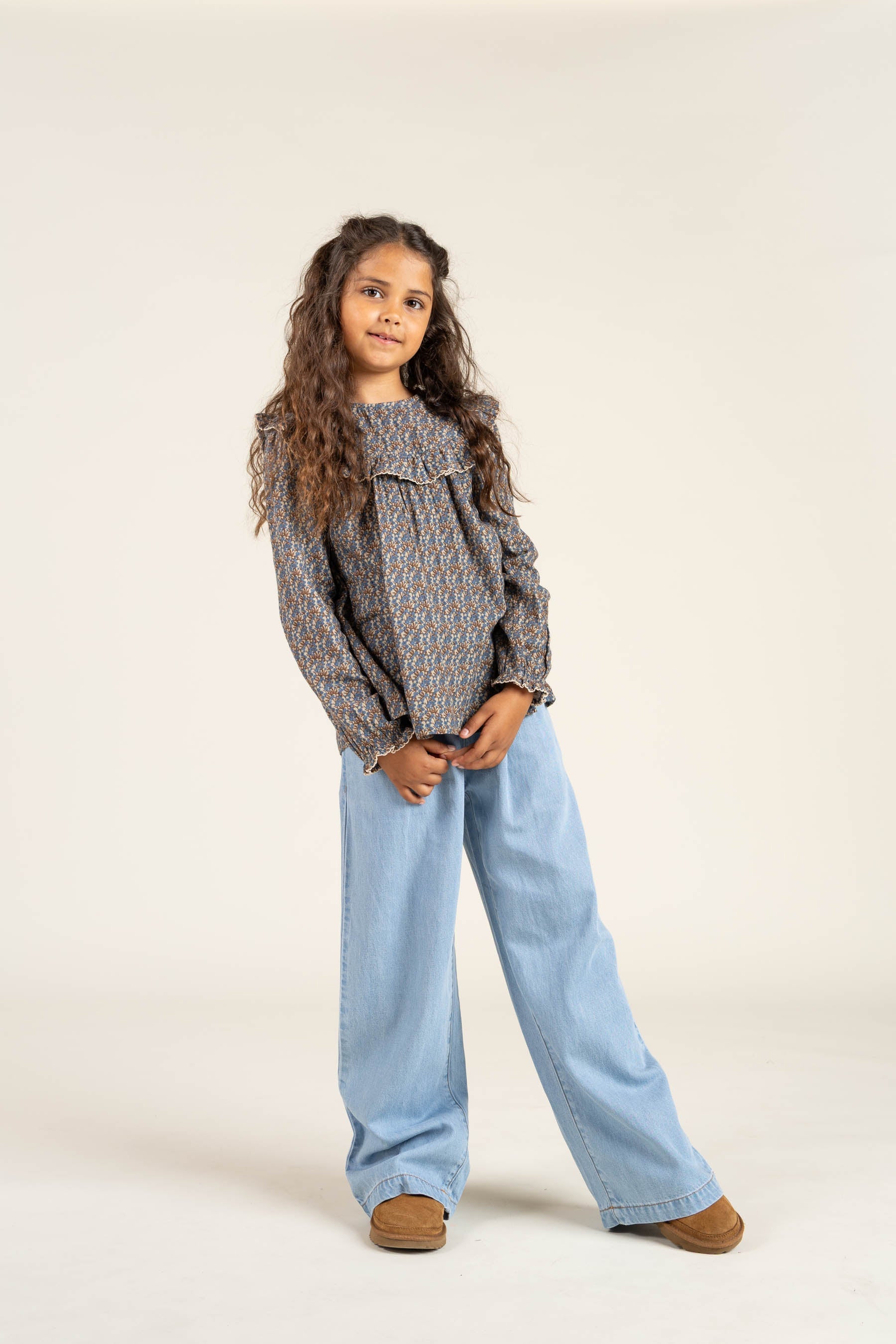 Bløde denimbukser med brede ben - Tween - Blue denim | 100103 Lea