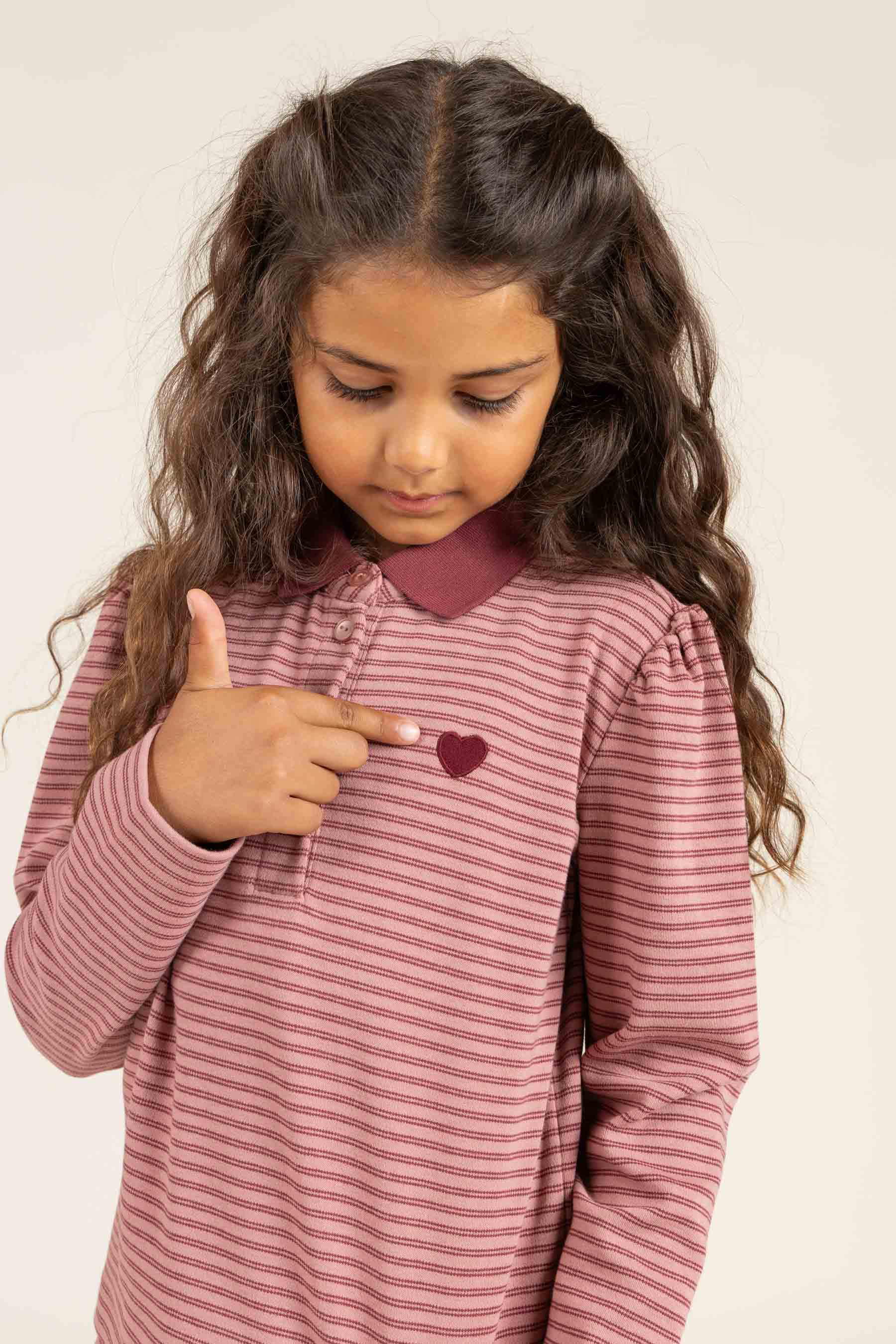 Stribet polo - Tween - Rose Stripe | 100646 Elise