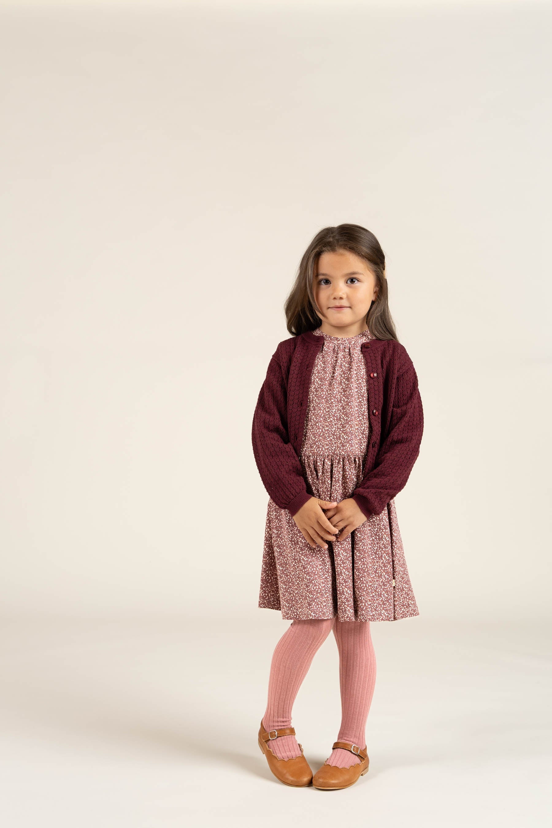 Kjole i Printet Jersey - Kids - Vintage Red | 100762 Ada