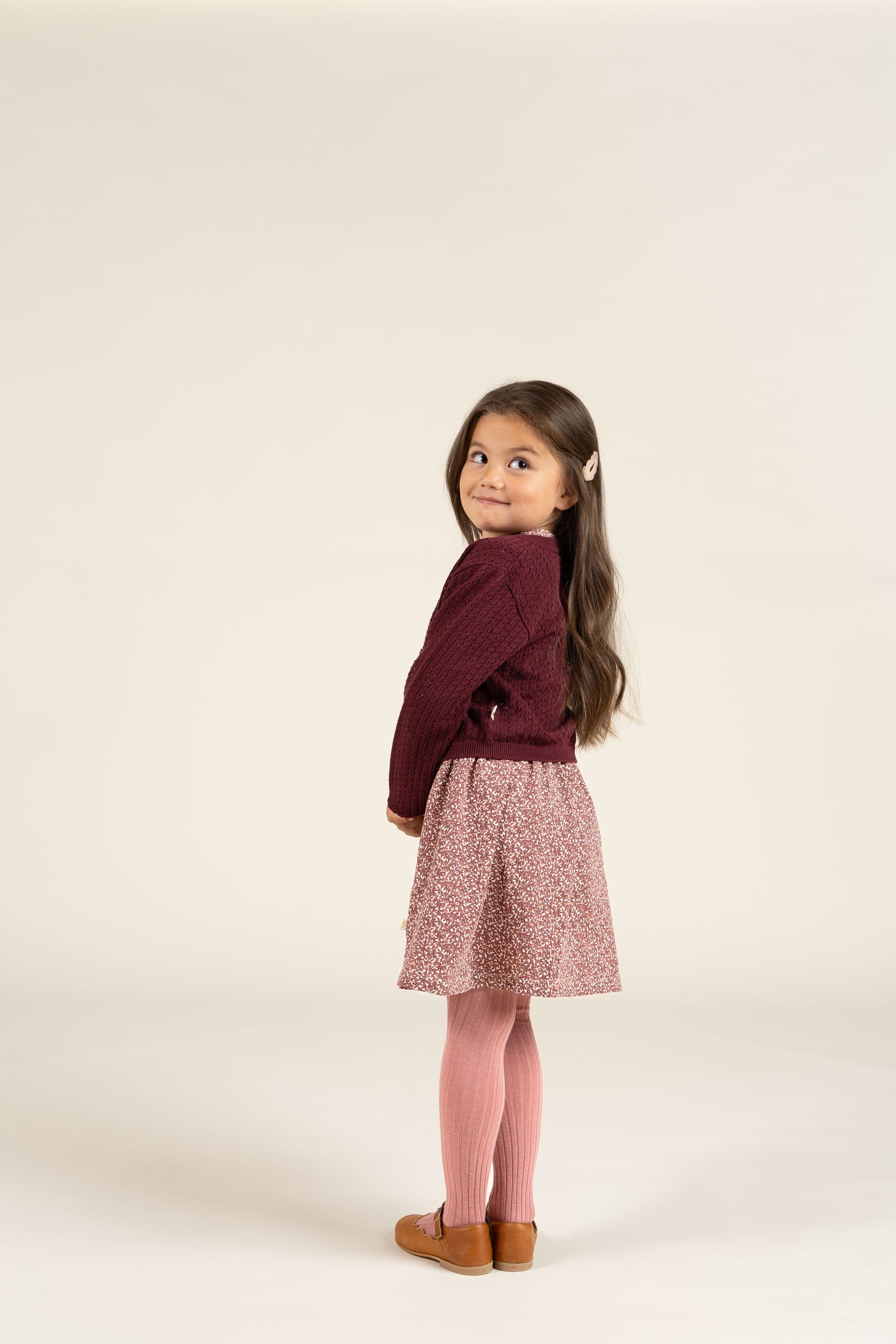 Kjole i Printet Jersey - Kids - Vintage Red | 100762 Ada