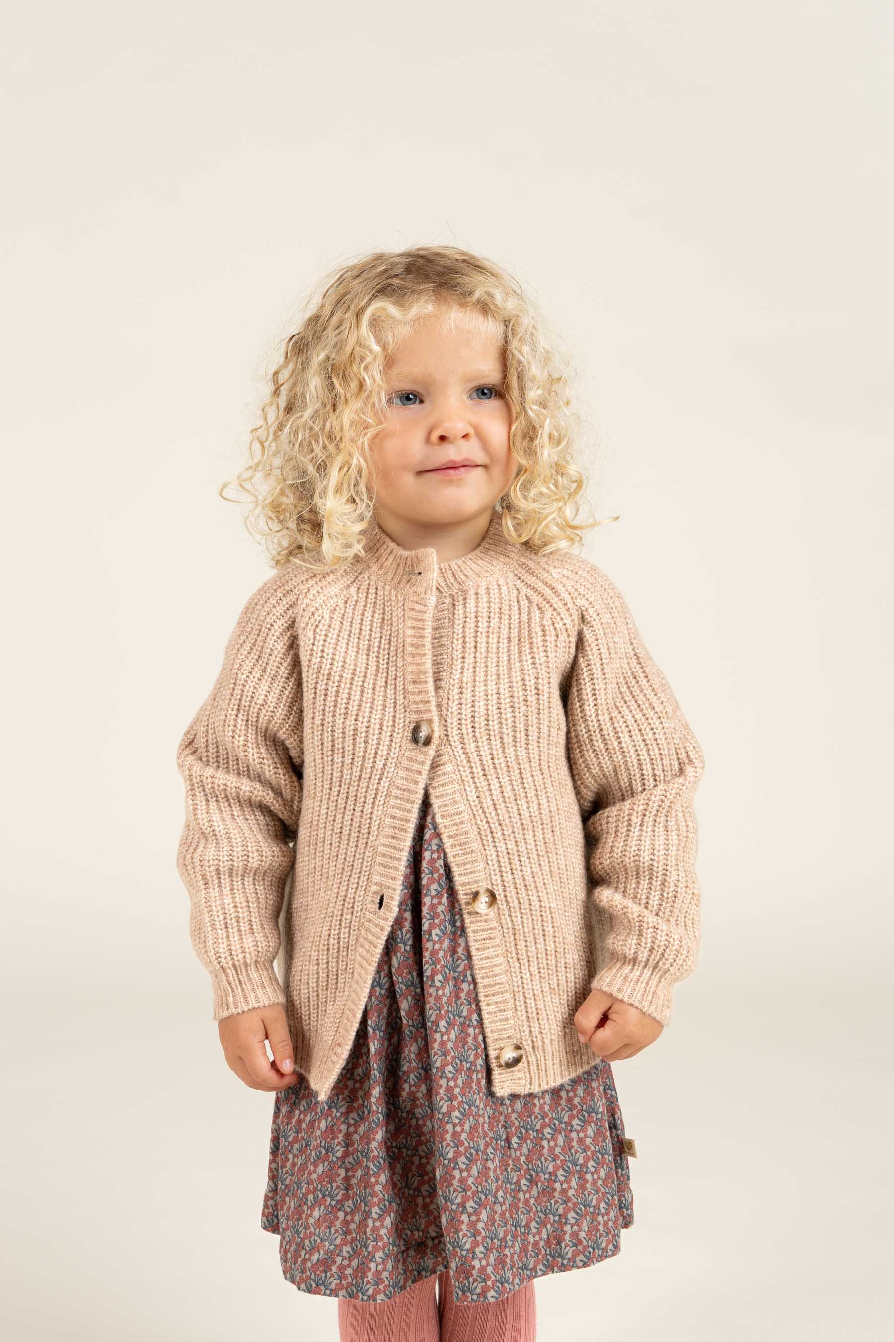 Kjole i Printet Bomuld - Kids - Rose / Green | 100728 Maggie