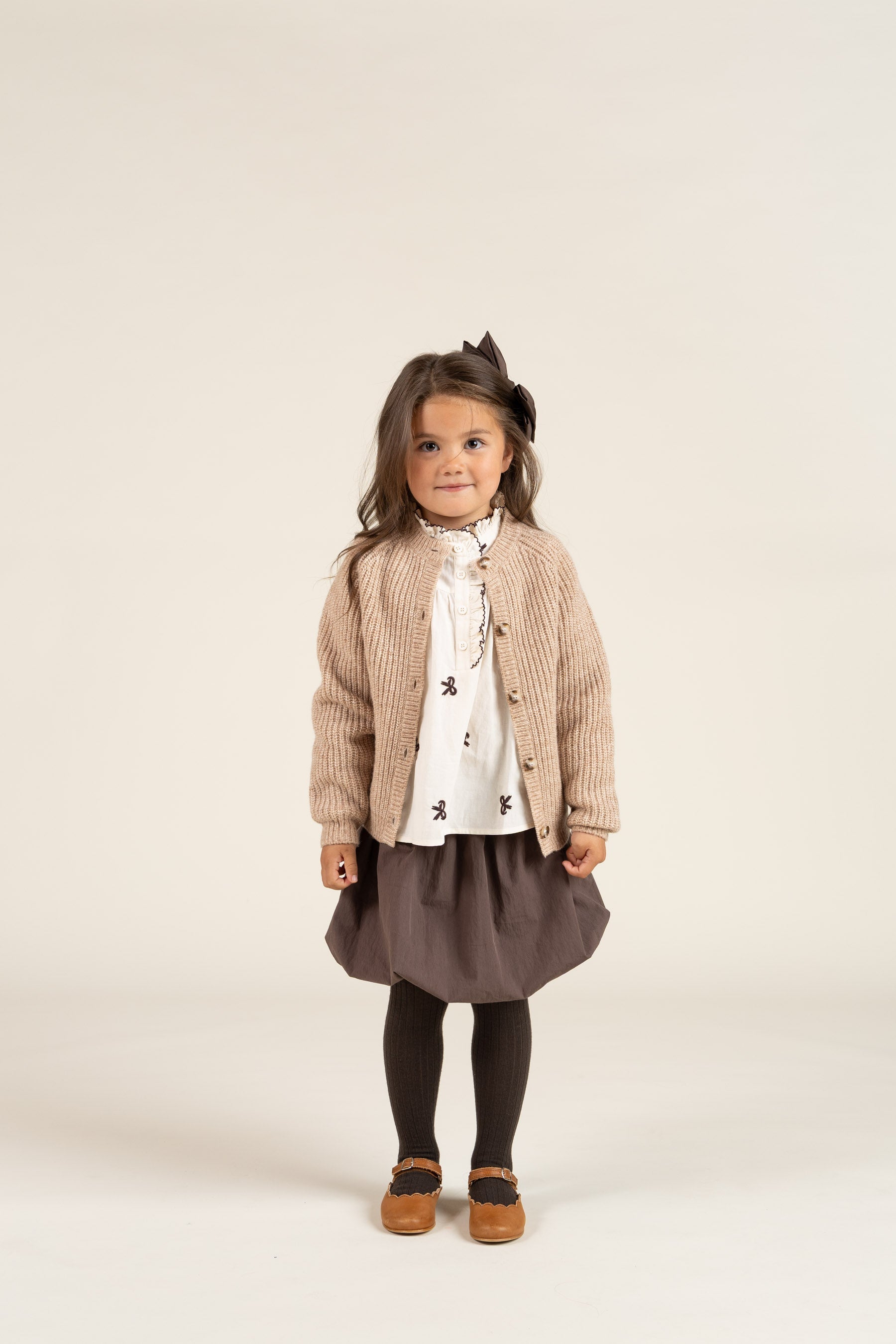 Poplin-bluse med broderi - Kids - Off White | 100673 Adison