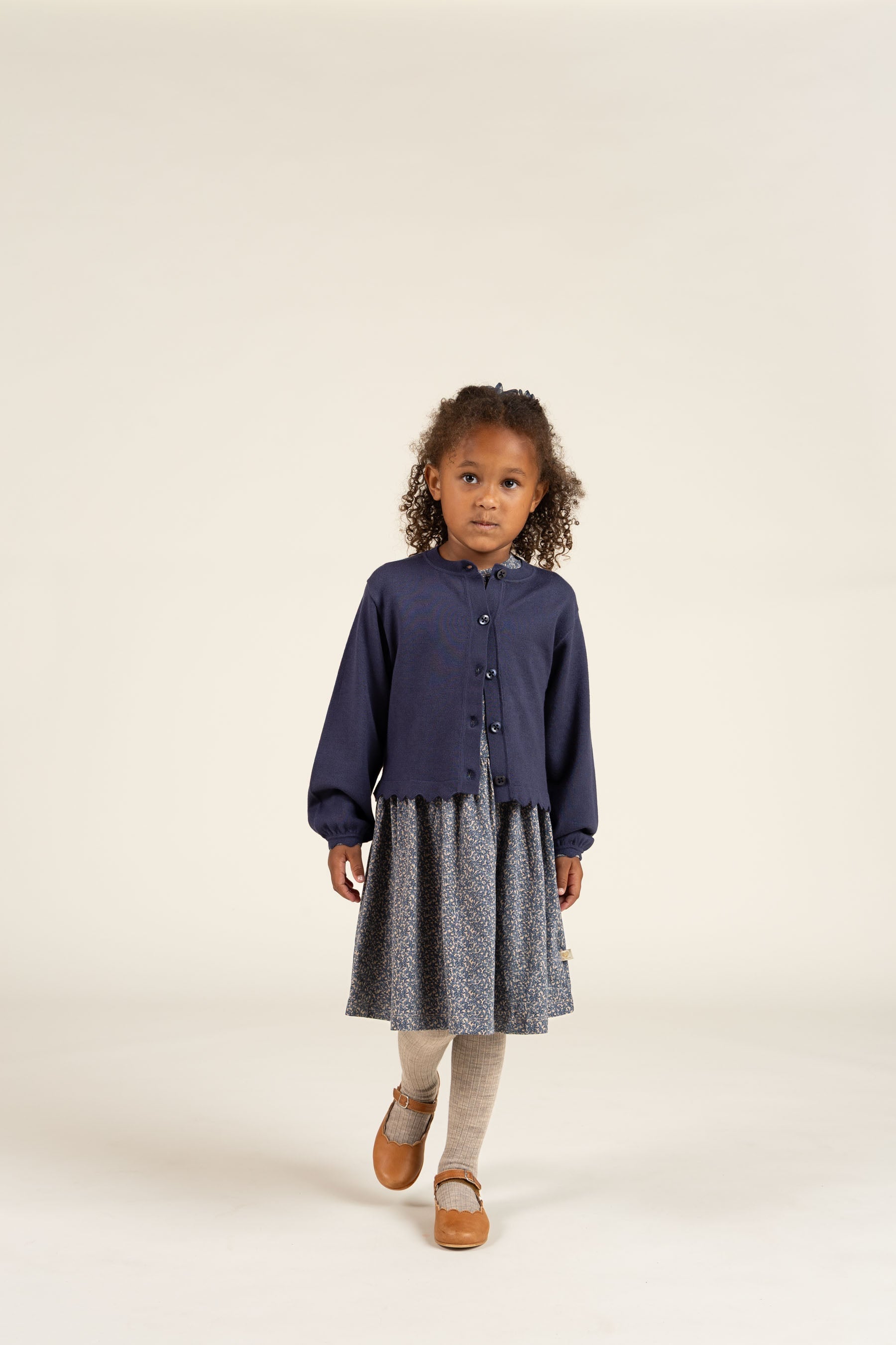 Kjole i Printet Jersey - Kids - Blue | 100764 Ada