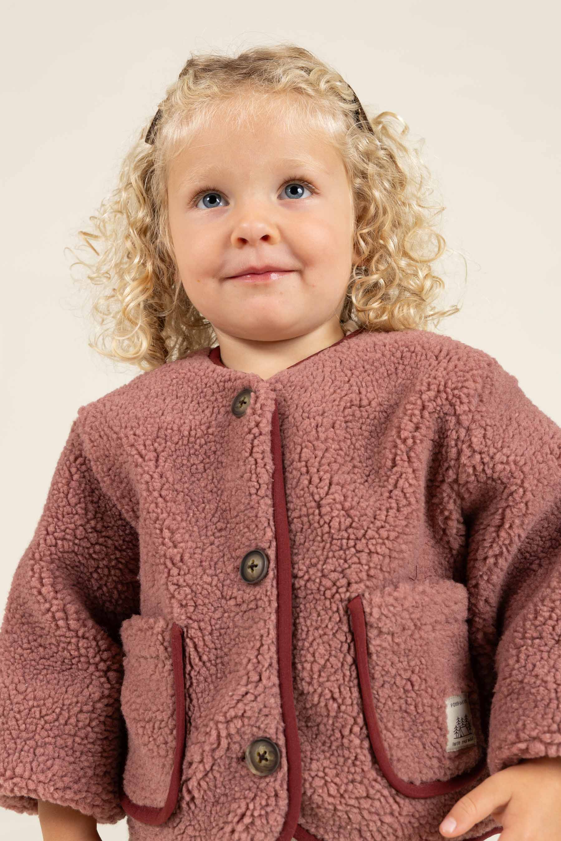 Teddyjakke med knapper - Kids - Old Rose | 100628 Mayfield