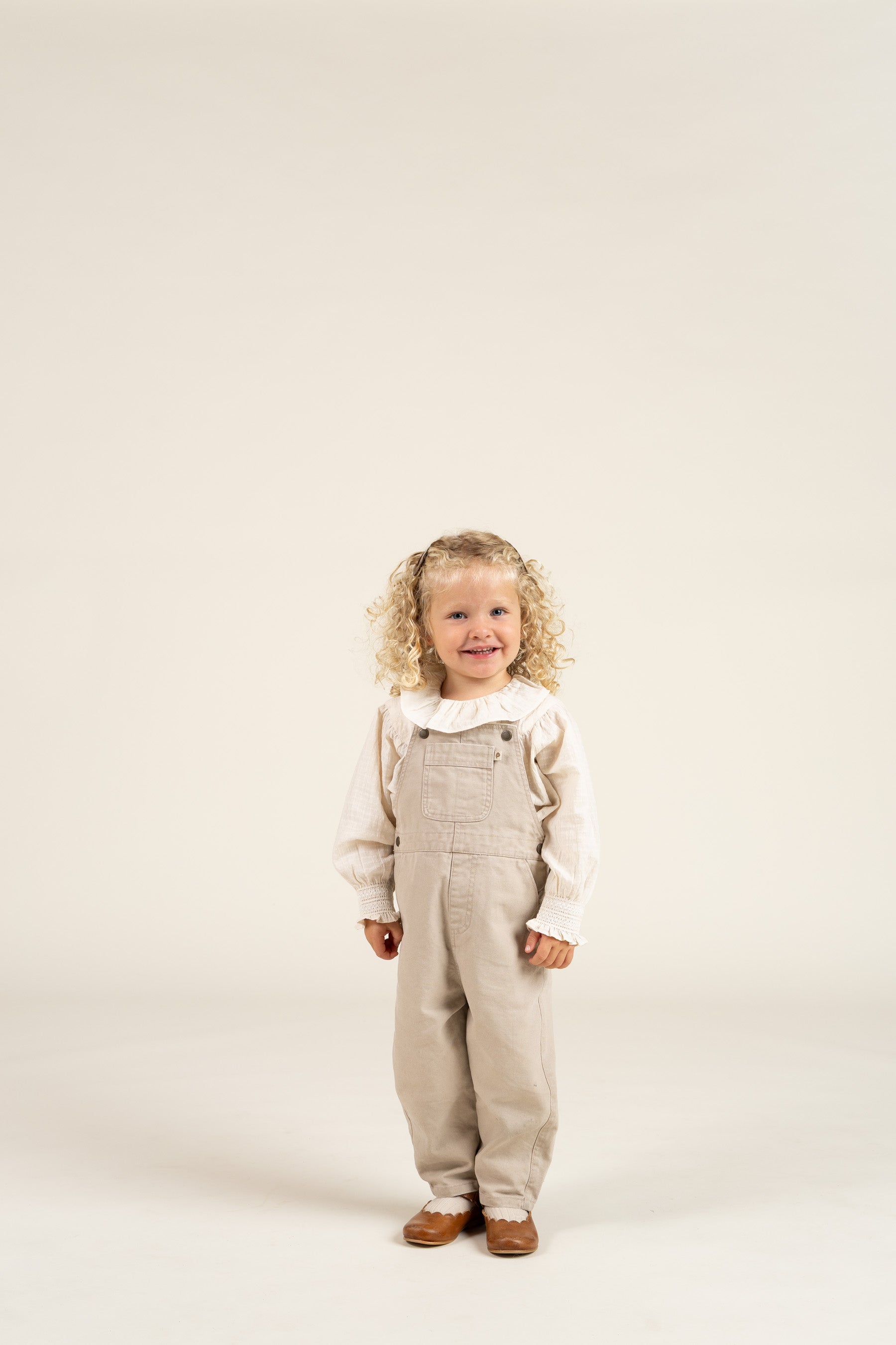 Bomulds-Bluse med krave - Kids - Off White | 100883 Claire