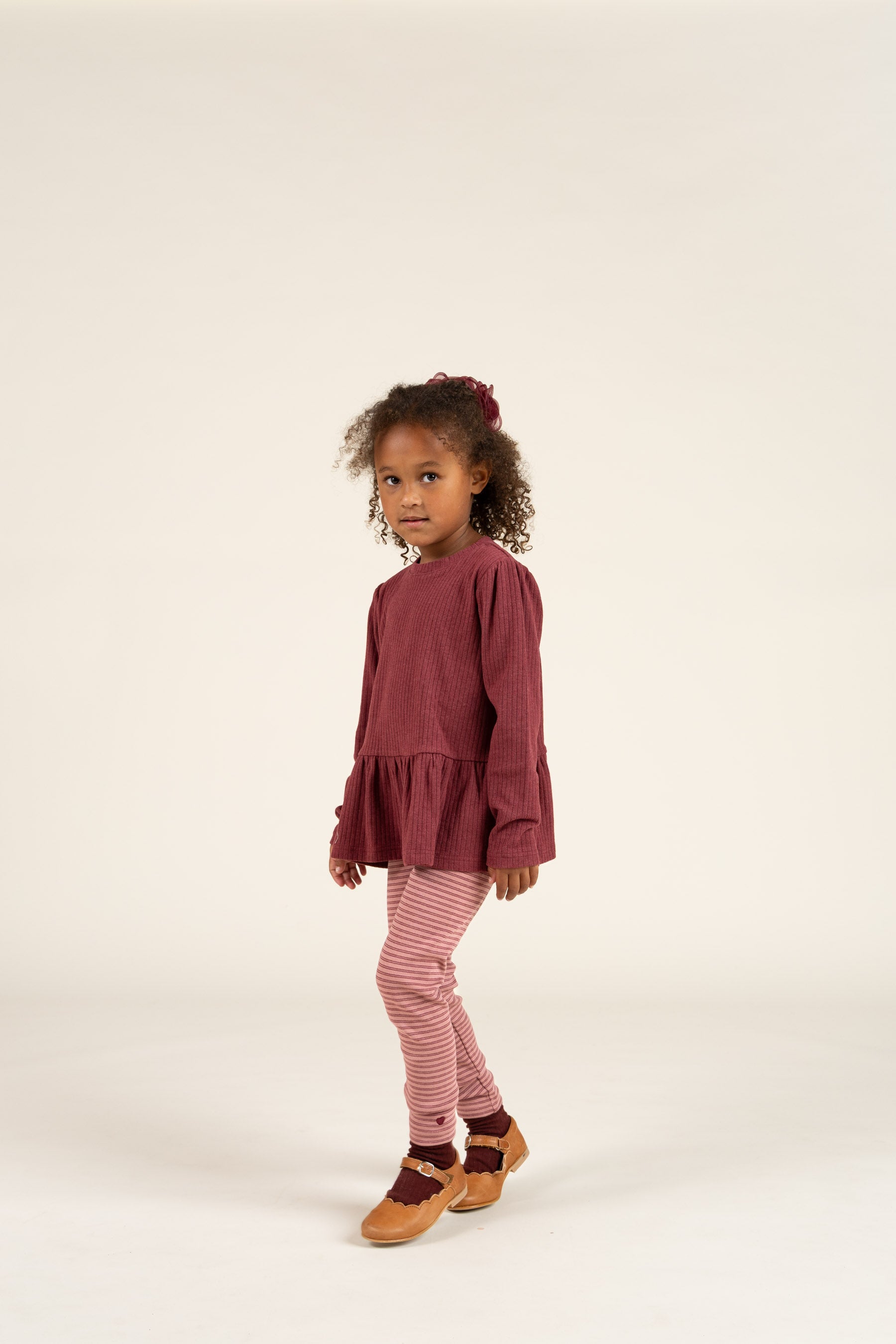 Stribede Jersey Leggins - Kids - Rose Stripe | 100654 Elise