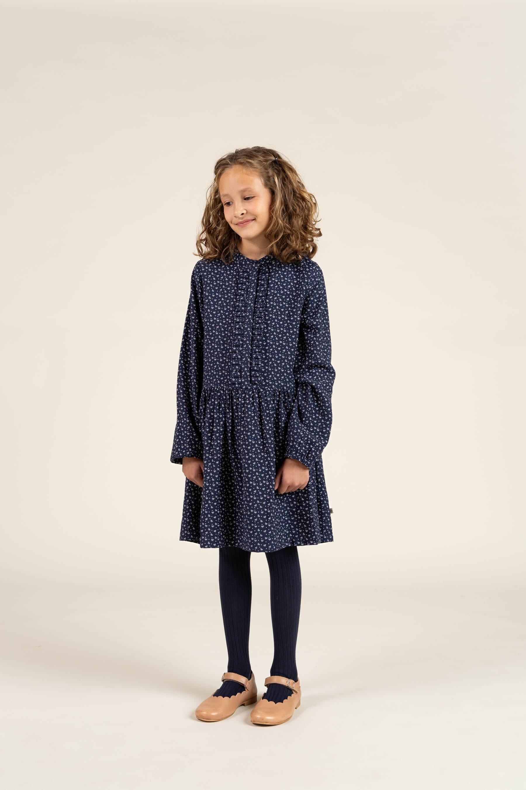 Kjole i Printet Crepe-viscose - All - Navy | 100662 Ana