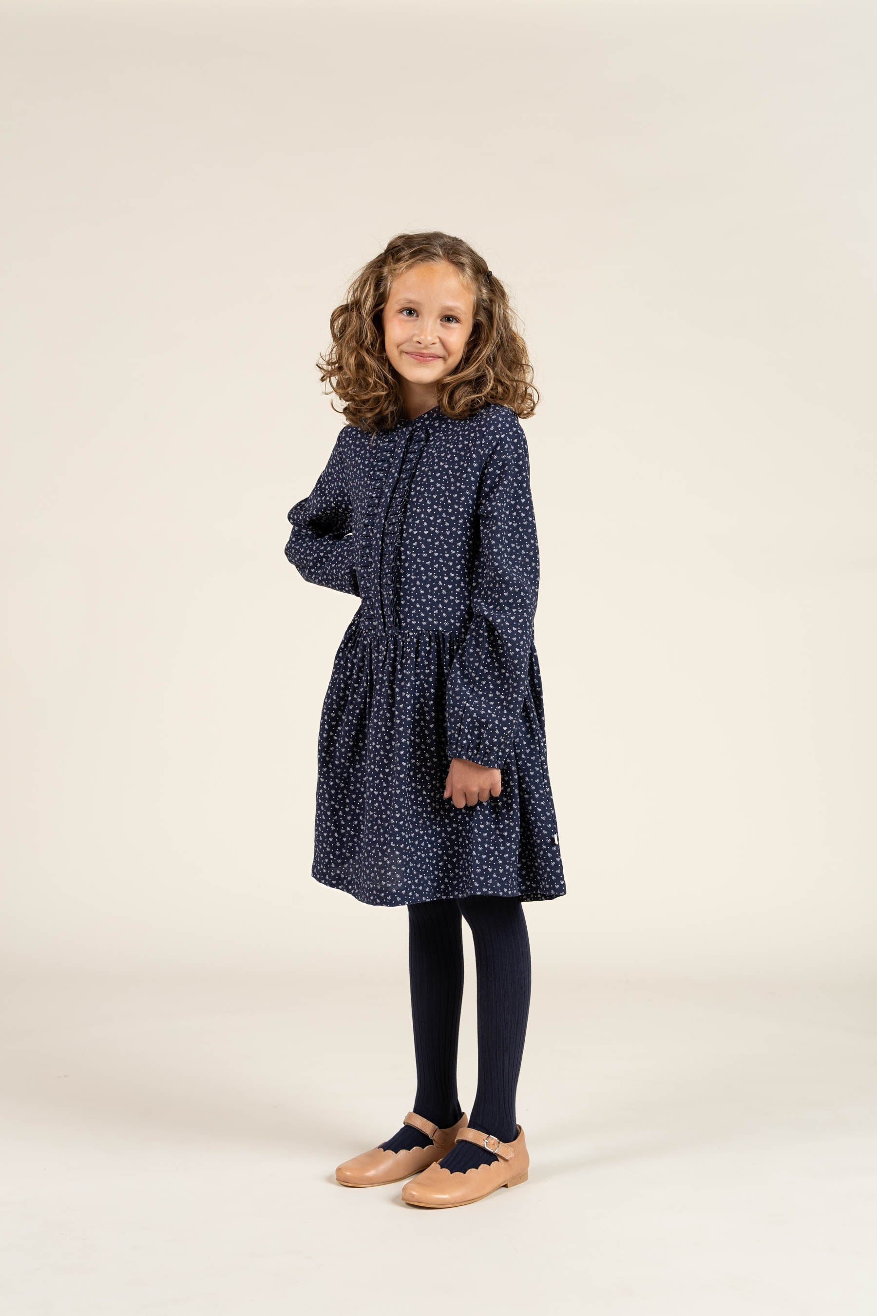 Kjole i Printet Crepe-viscose - All - Navy | 100662 Ana