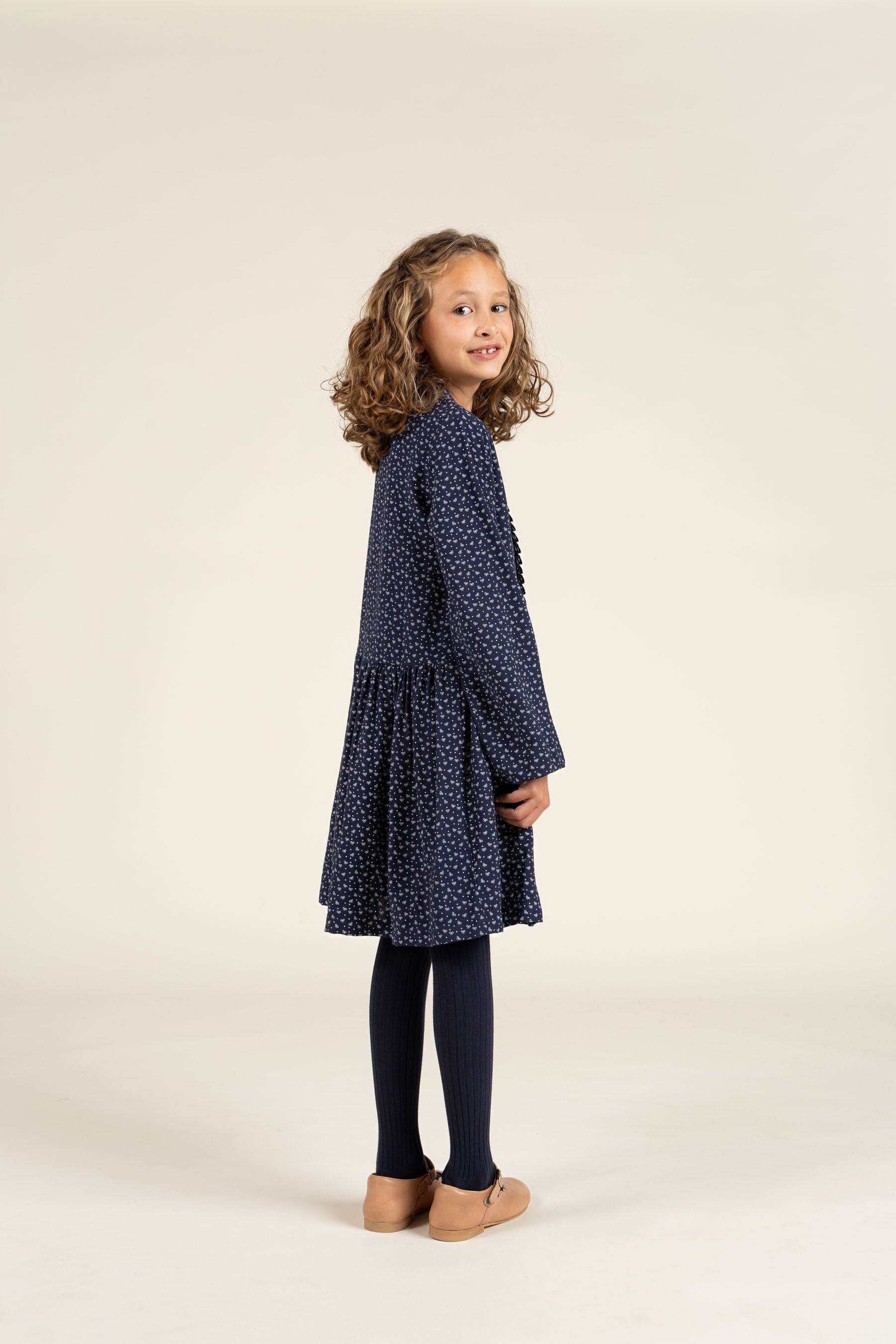 Kjole i Printet Crepe-viscose - All - Navy | 100662 Ana