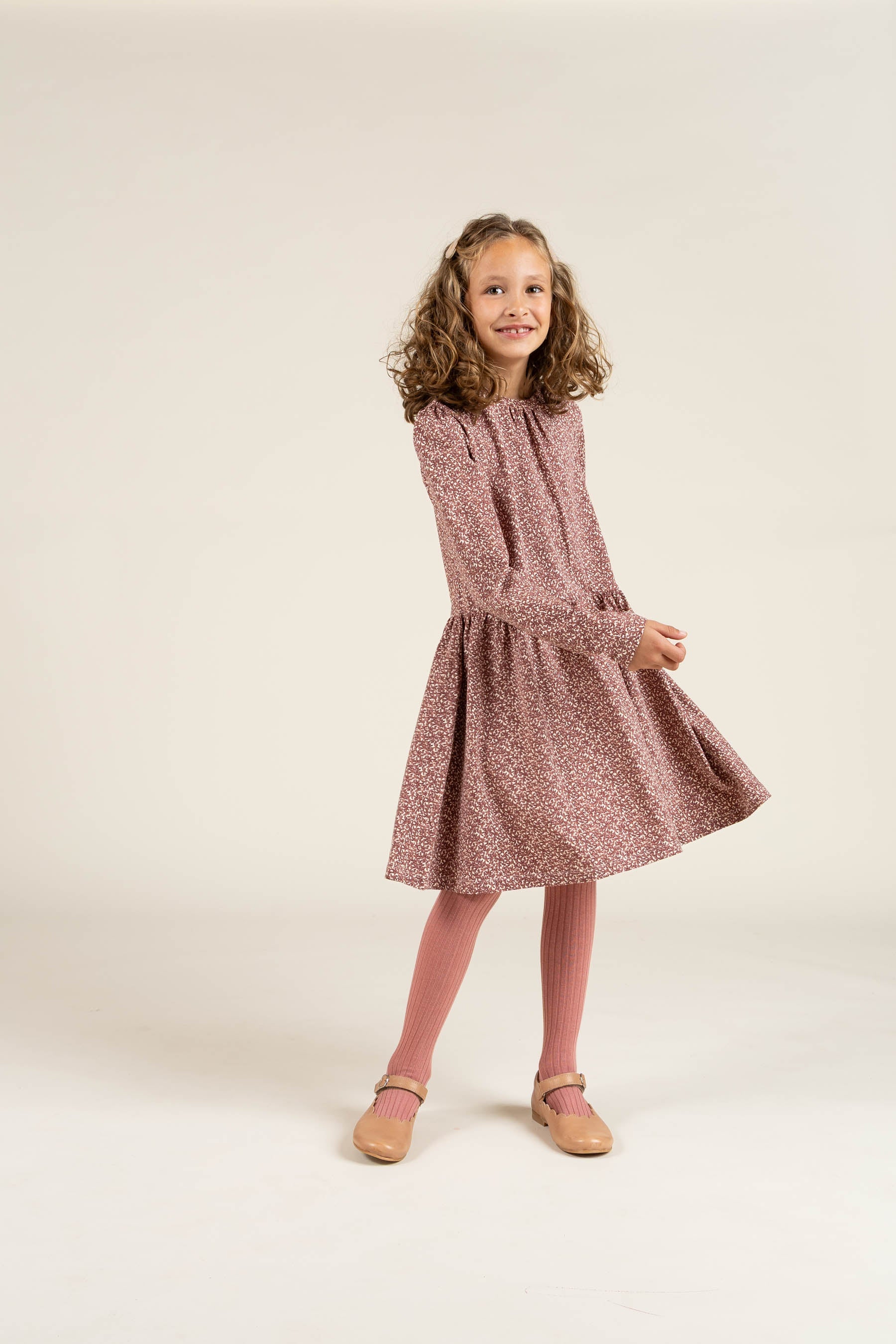 Kjole i Printet Jersey - Tween - Vintage Red | 100763 Ada