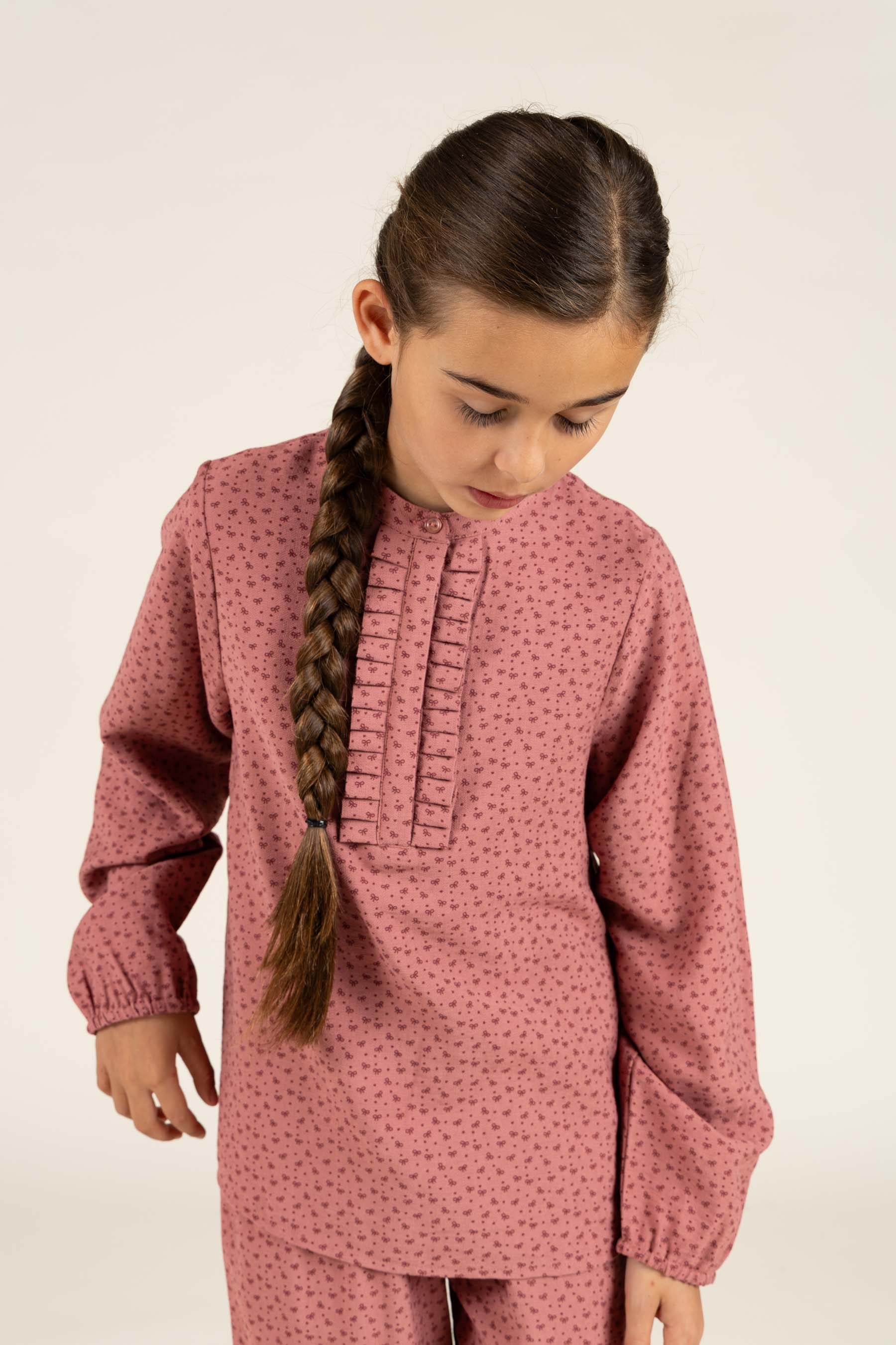Skjorte i Printet Crepe-viscose - Tween - Rose | 100657 Ana