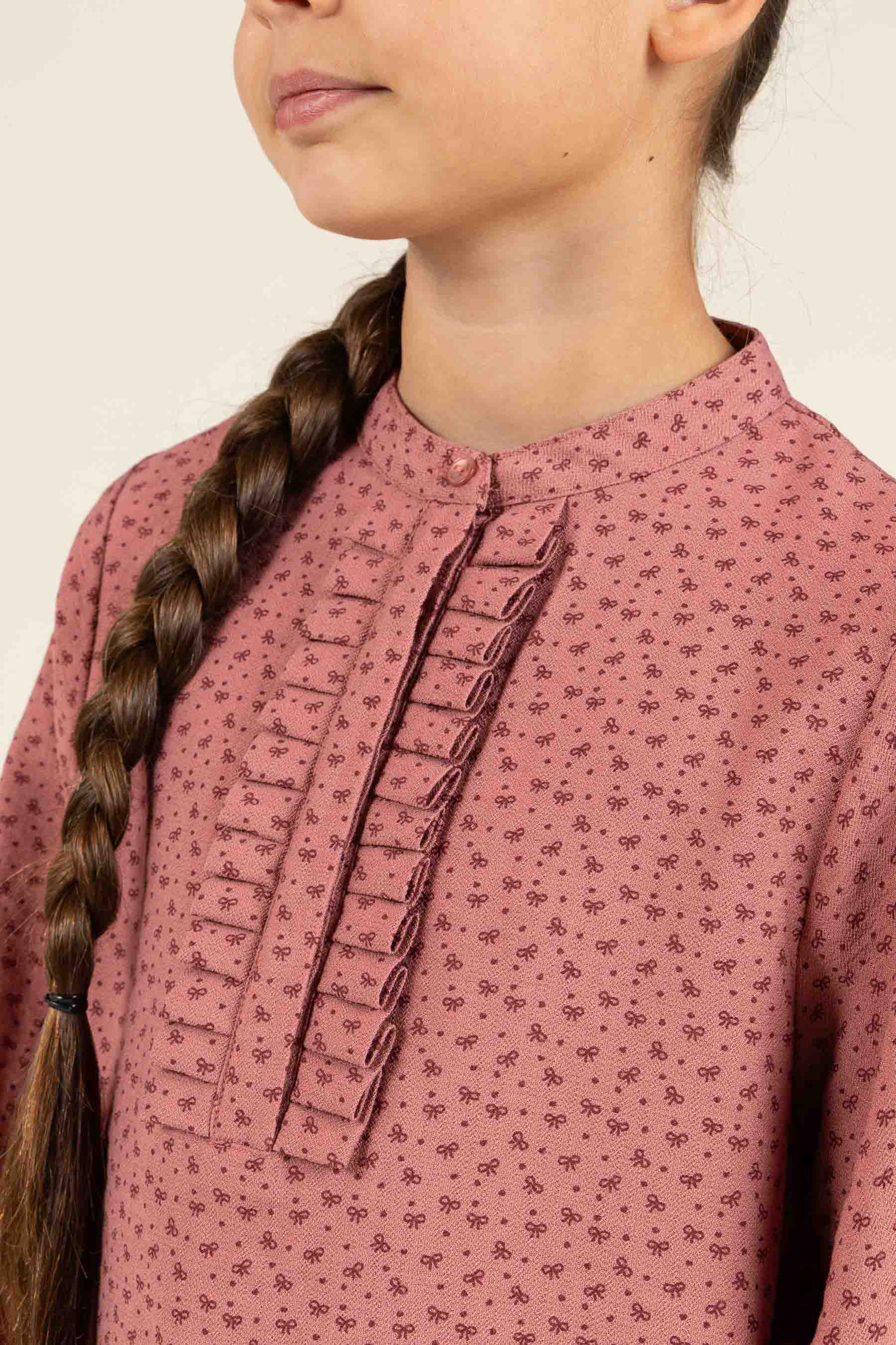 Skjorte i Printet Crepe-viscose - Tween - Rose | 100657 Ana