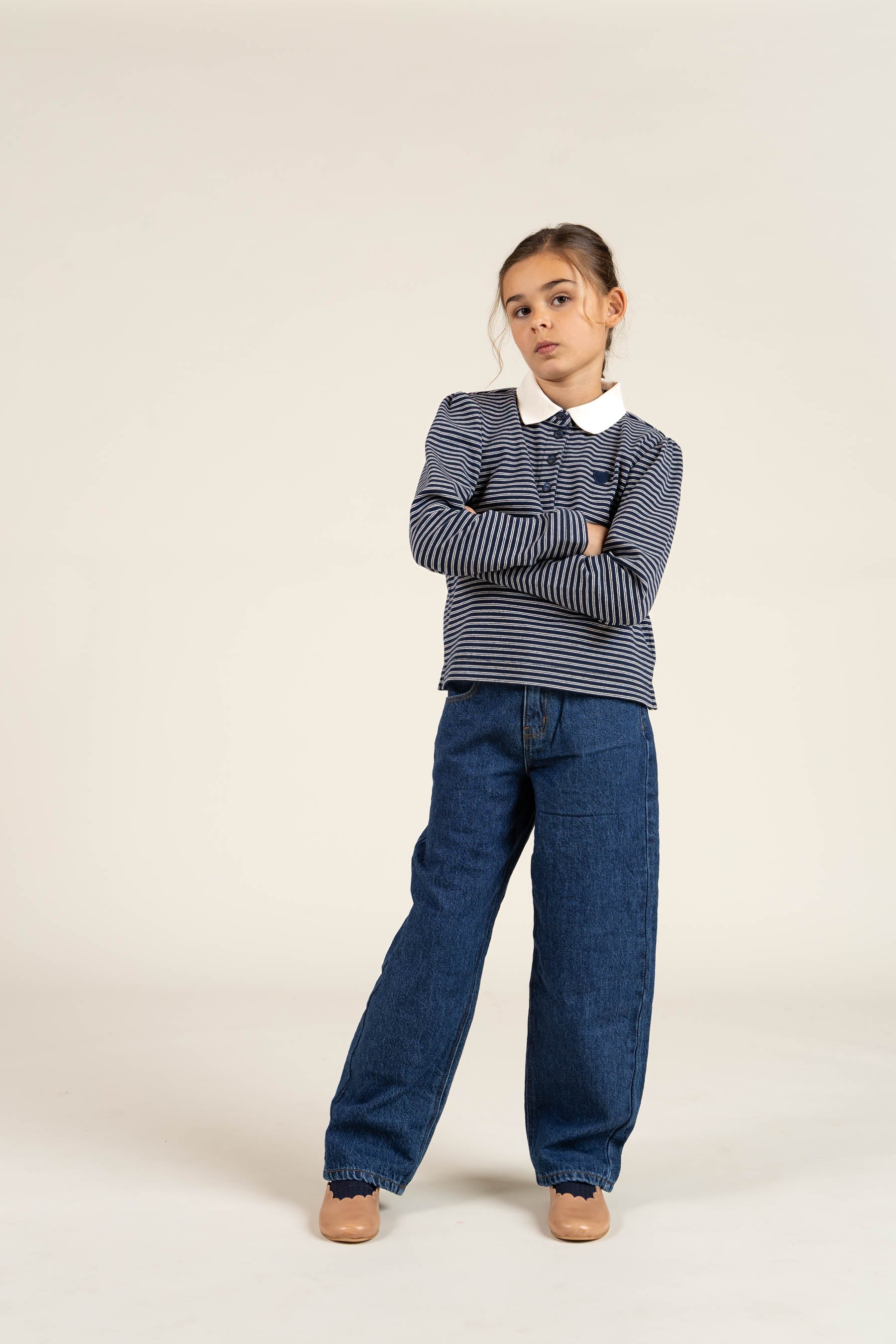 Stribet polo - Tween - Navy Stripe | 100647 Elise