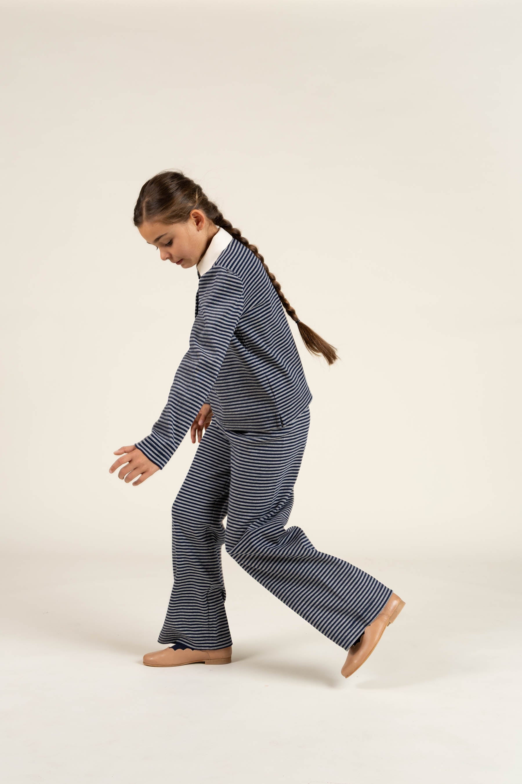 Stribede Jersey Bukser - Tween - Navy Stripe | 100649 Elise