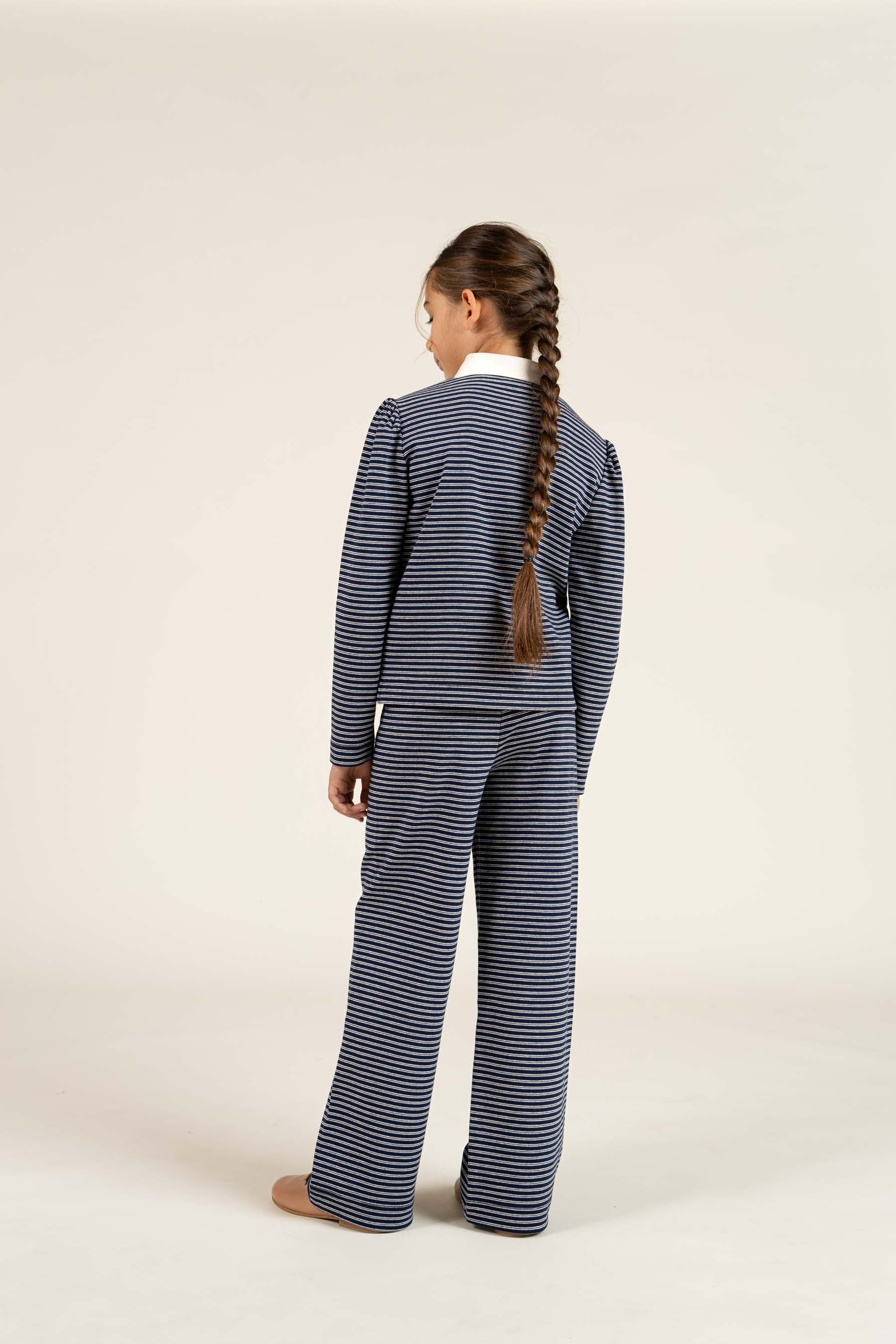 Stribede Jersey Bukser - Tween - Navy Stripe | 100649 Elise