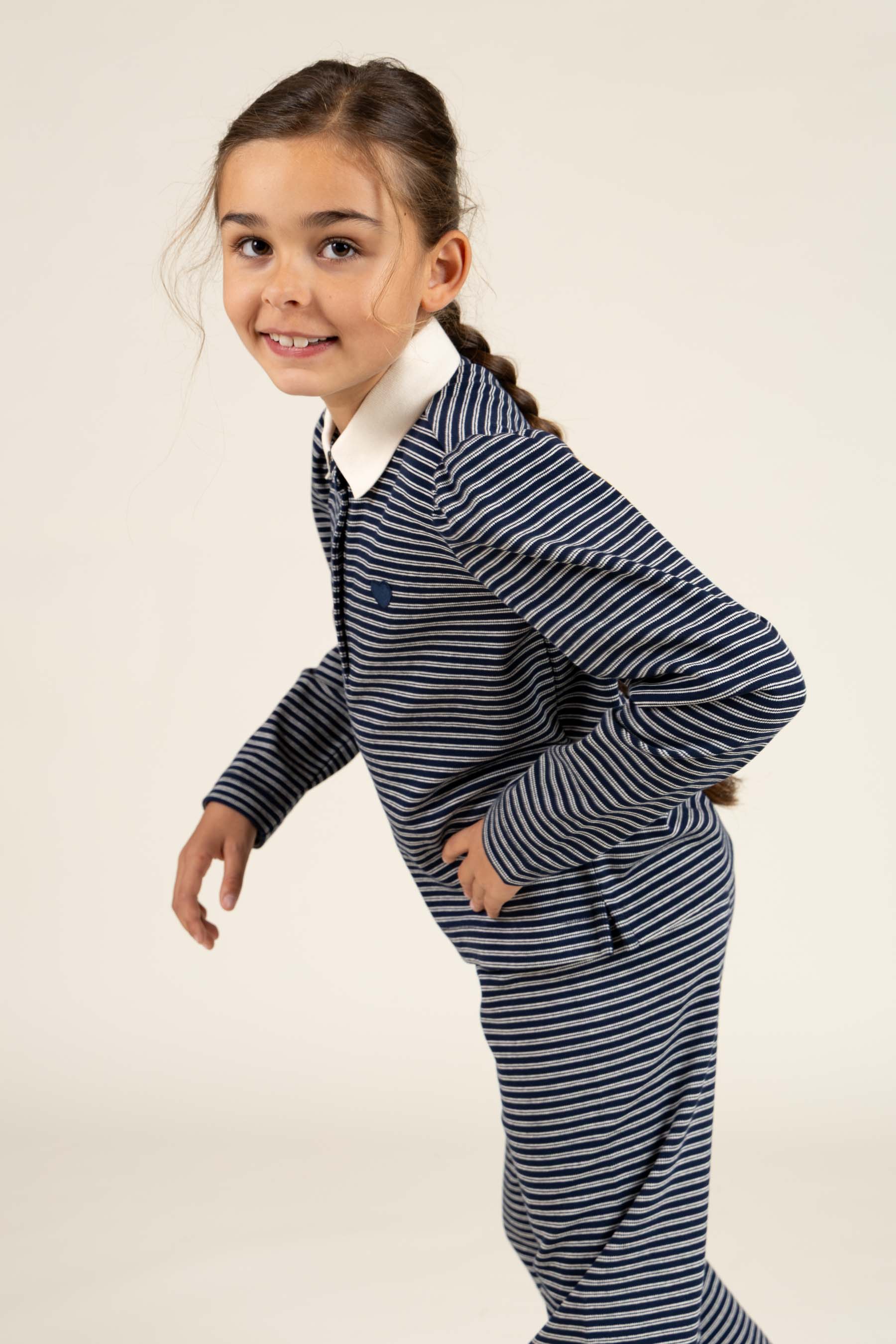 Stribede Jersey Bukser - Tween - Navy Stripe | 100649 Elise