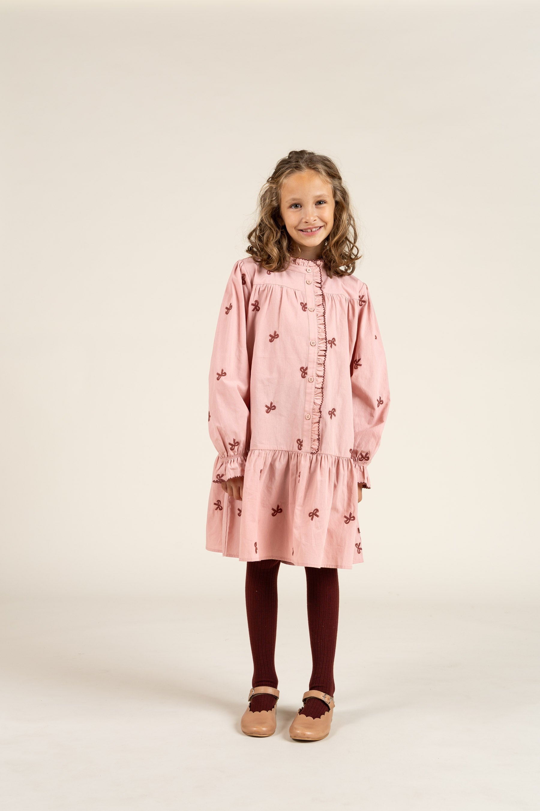 Poplin-kjole med broderi - Tween - Rose | 100682 Adison