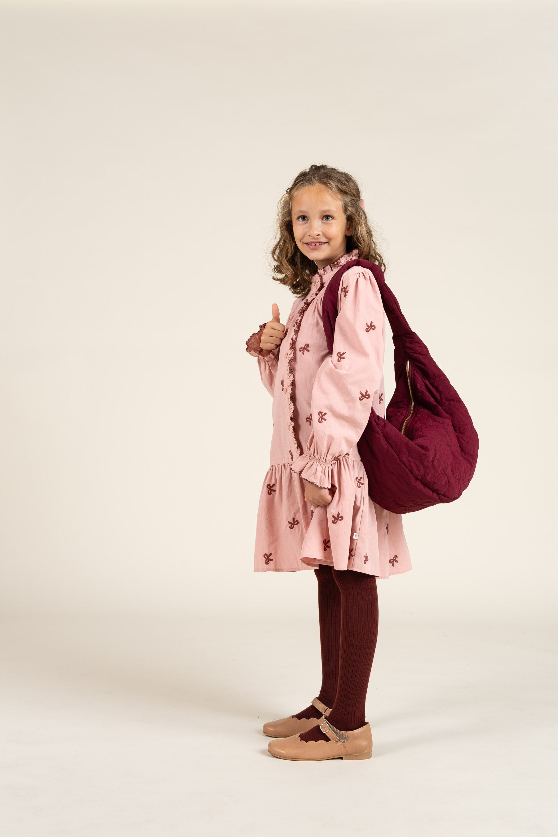 Poplin-kjole med broderi - Tween - Rose | 100682 Adison