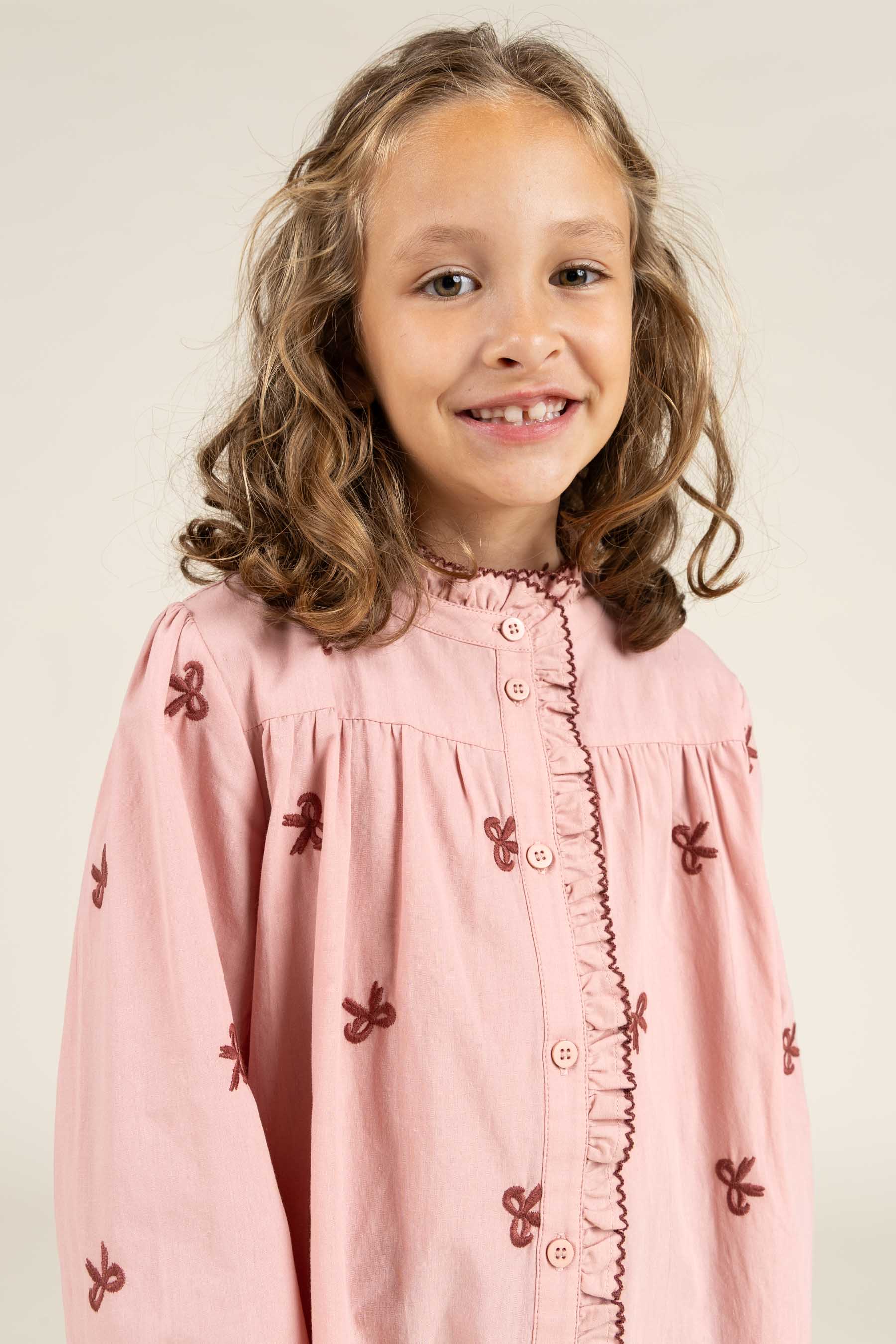 Poplin-kjole med broderi - Tween - Rose | 100682 Adison