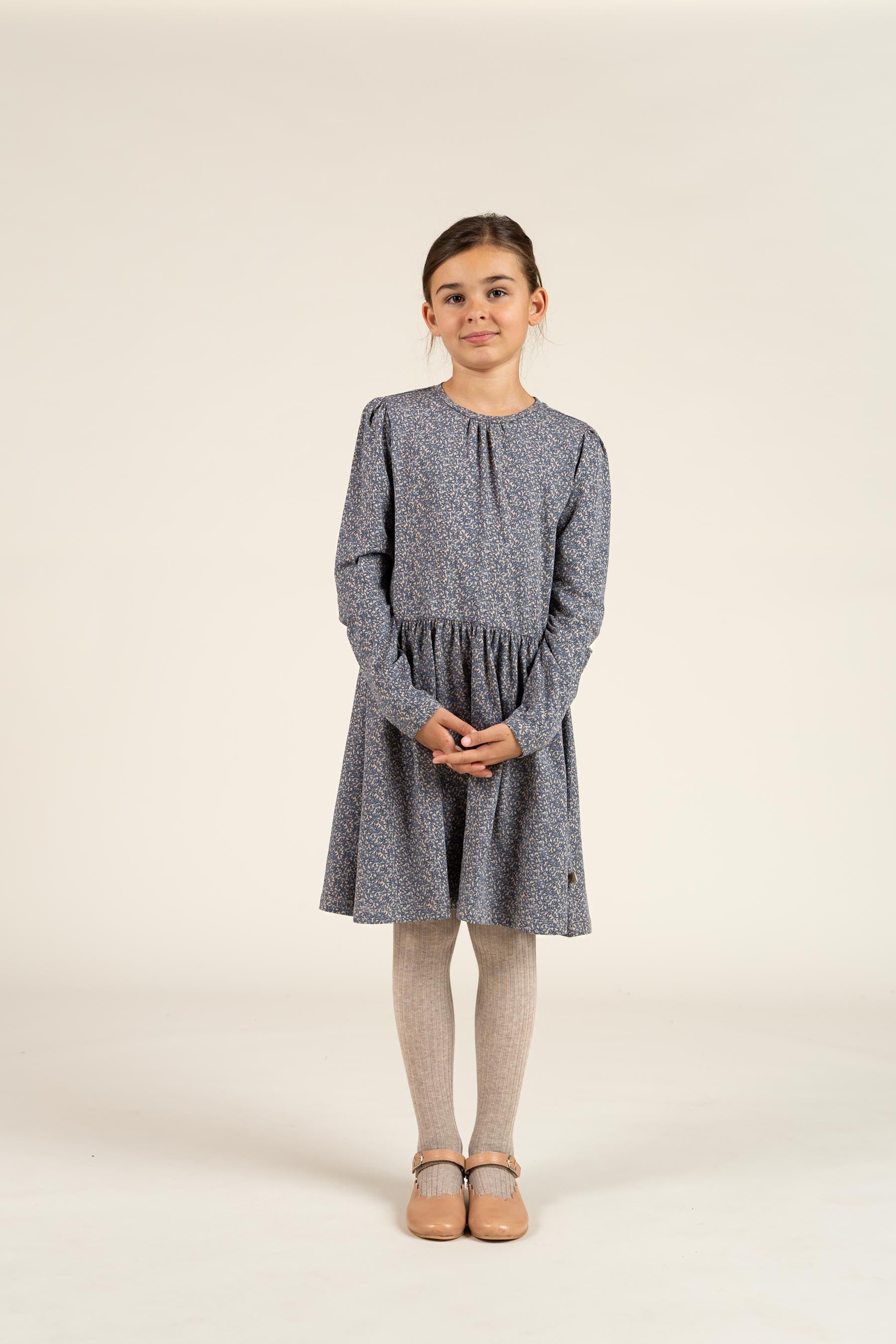 Kjole i Printet Jersey - Tween - Blue | 100765 Ada