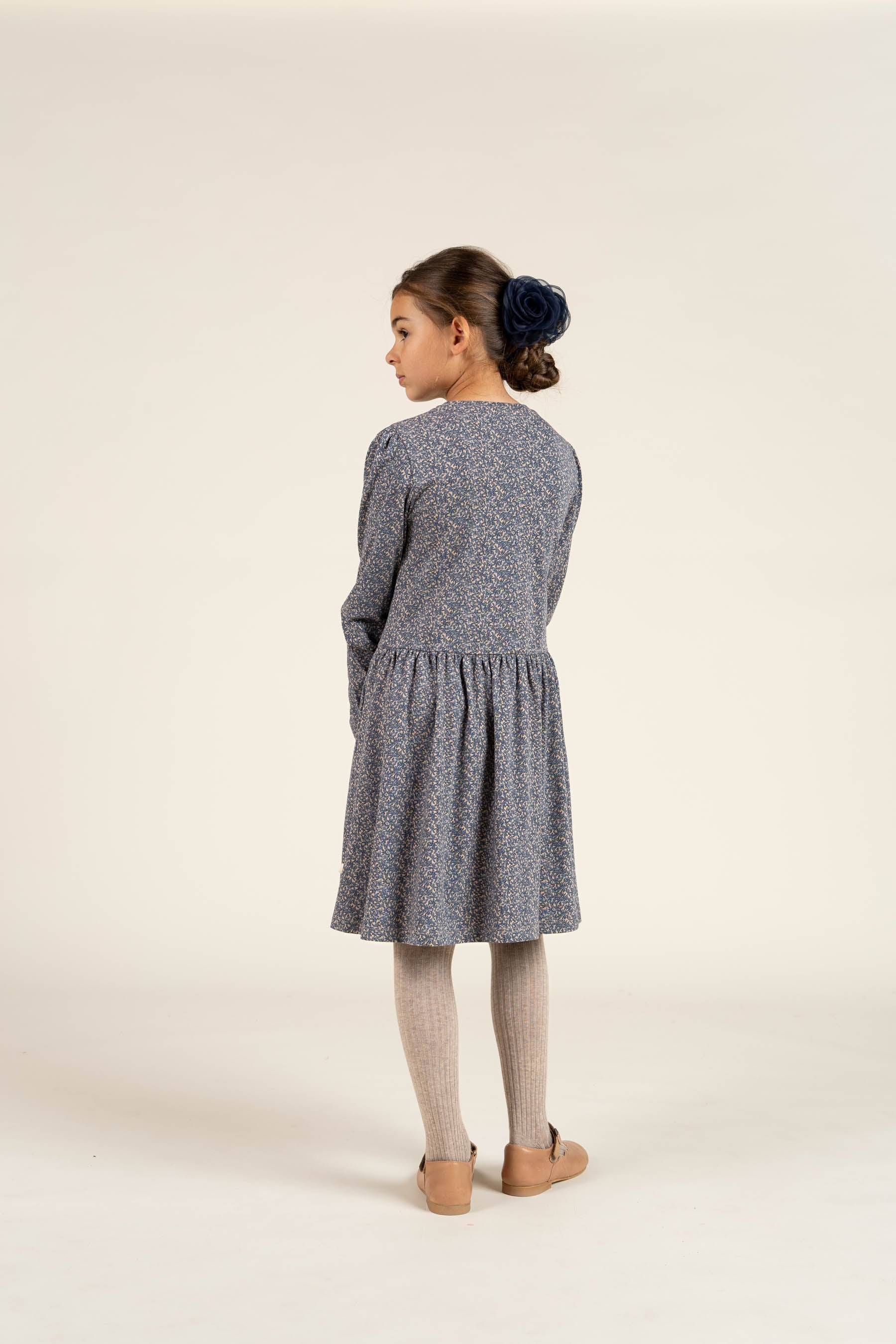Kjole i Printet Jersey - Tween - Blue | 100765 Ada