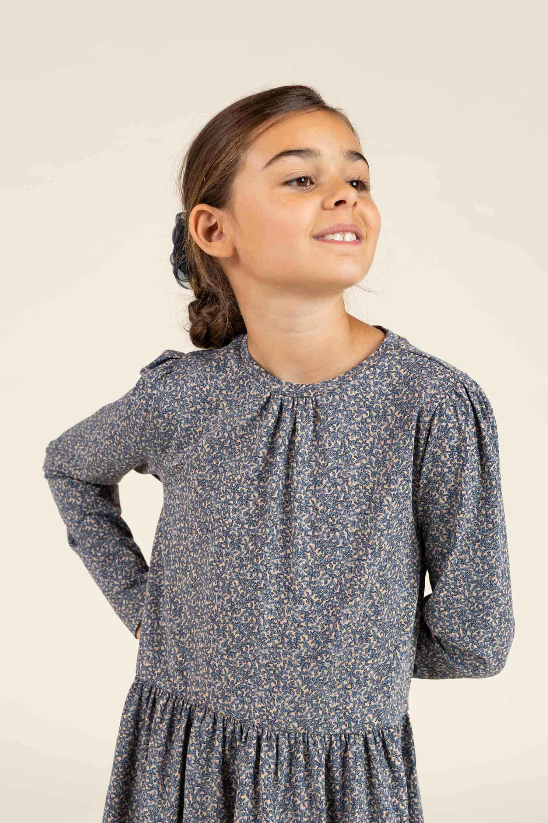 Kjole i Printet Jersey - Tween - Blue | 100765 Ada