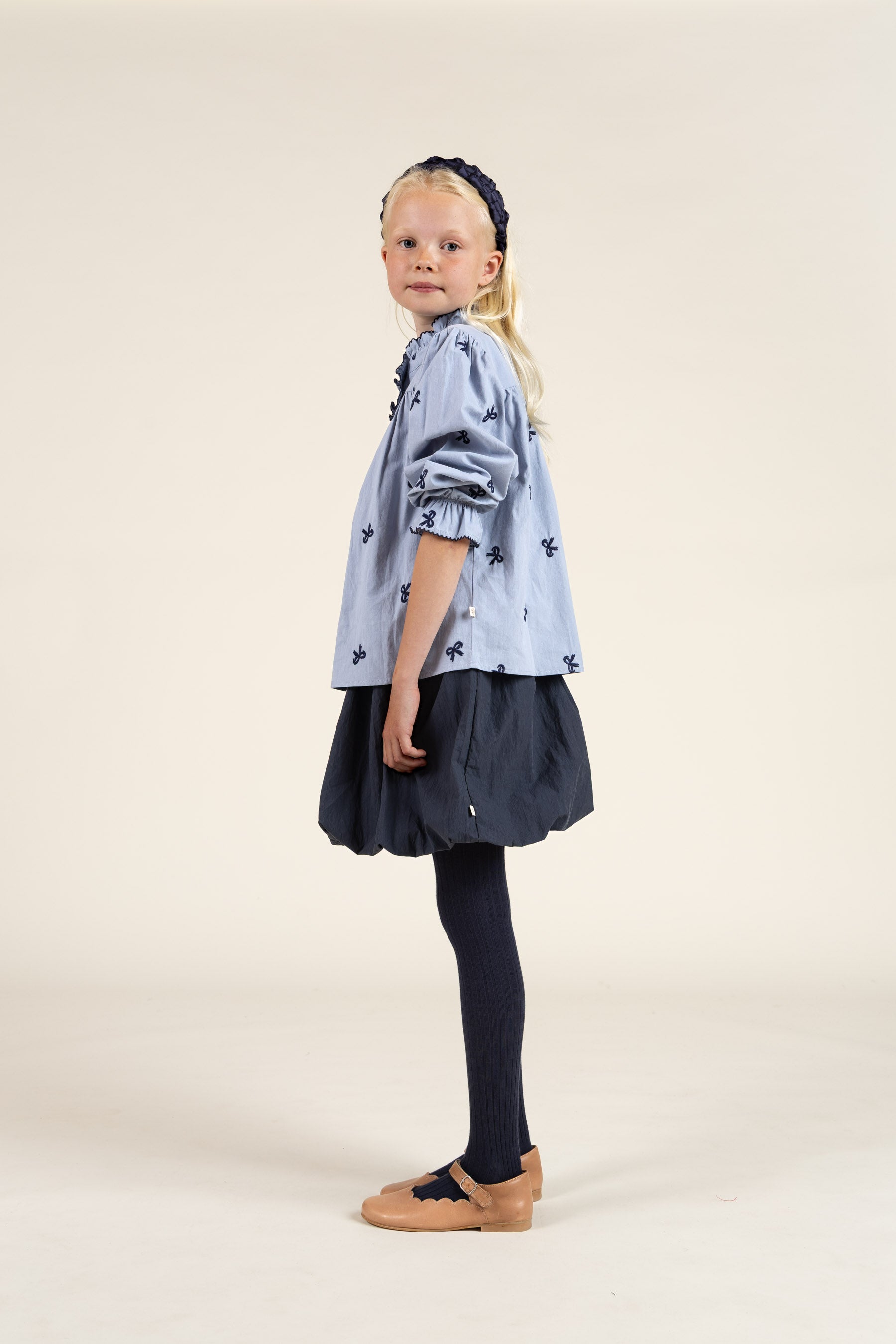Poplin-bluse med broderi - Tween - Blue | 100676 Adison