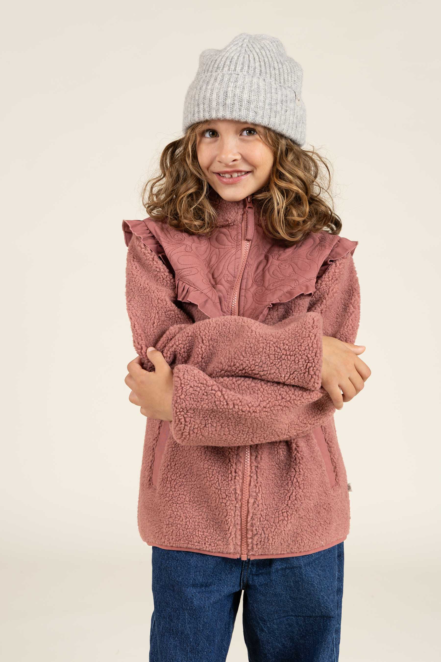 Teddyjakke med lynlås og flæser - Tween - Old Rose | 100637 Madison