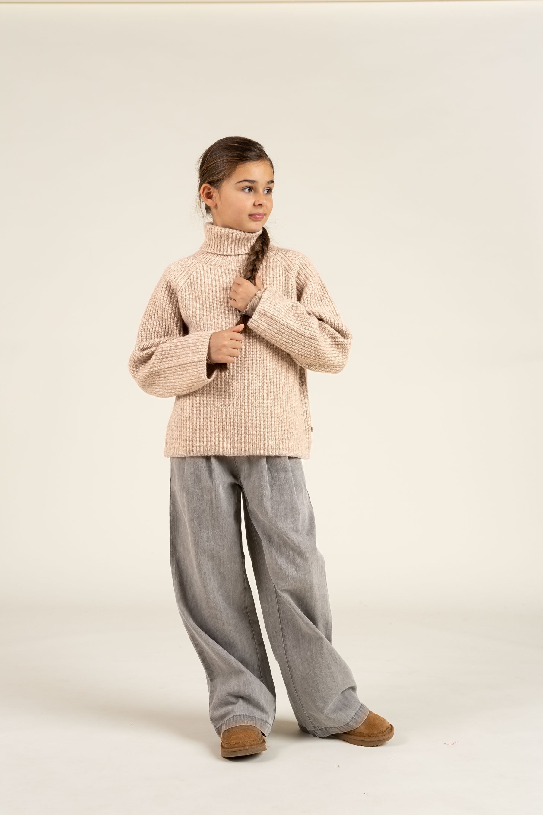 Bløde denimbukser med brede ben - Tween - Grey denim | 100104 Lea