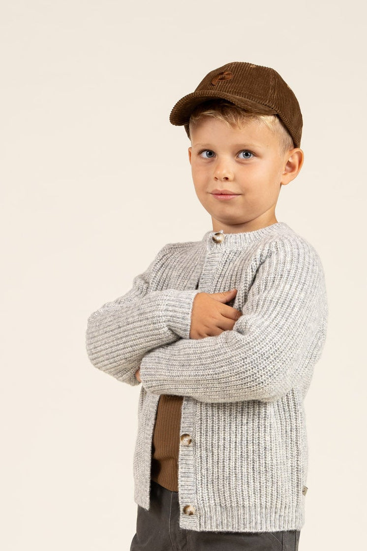 unisex Cardigan i Uldmix - Kids - Grey Melange | 100746 Cork