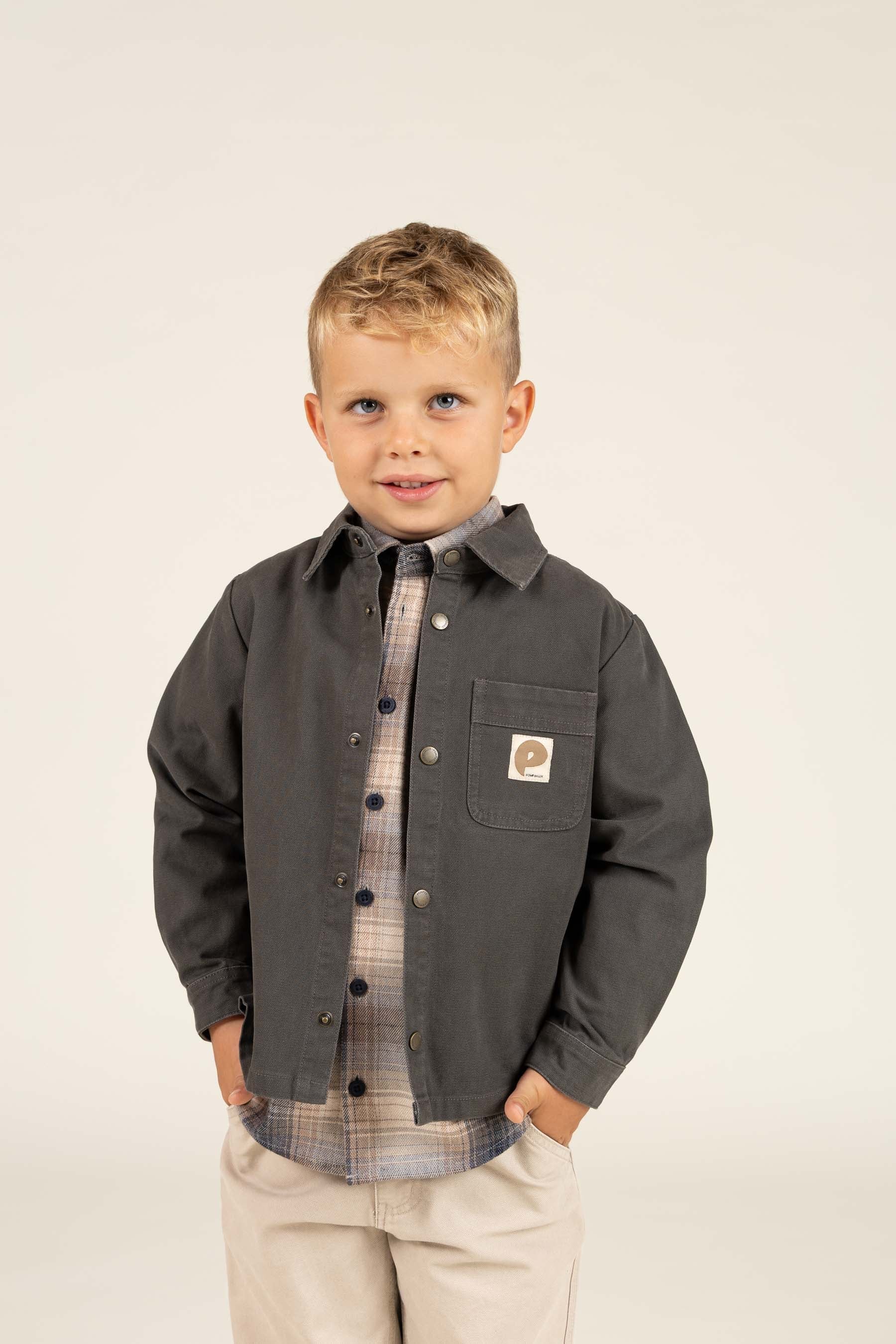 Canvas Overshirt - Kids - Mørkegrå | 100129 Dereck