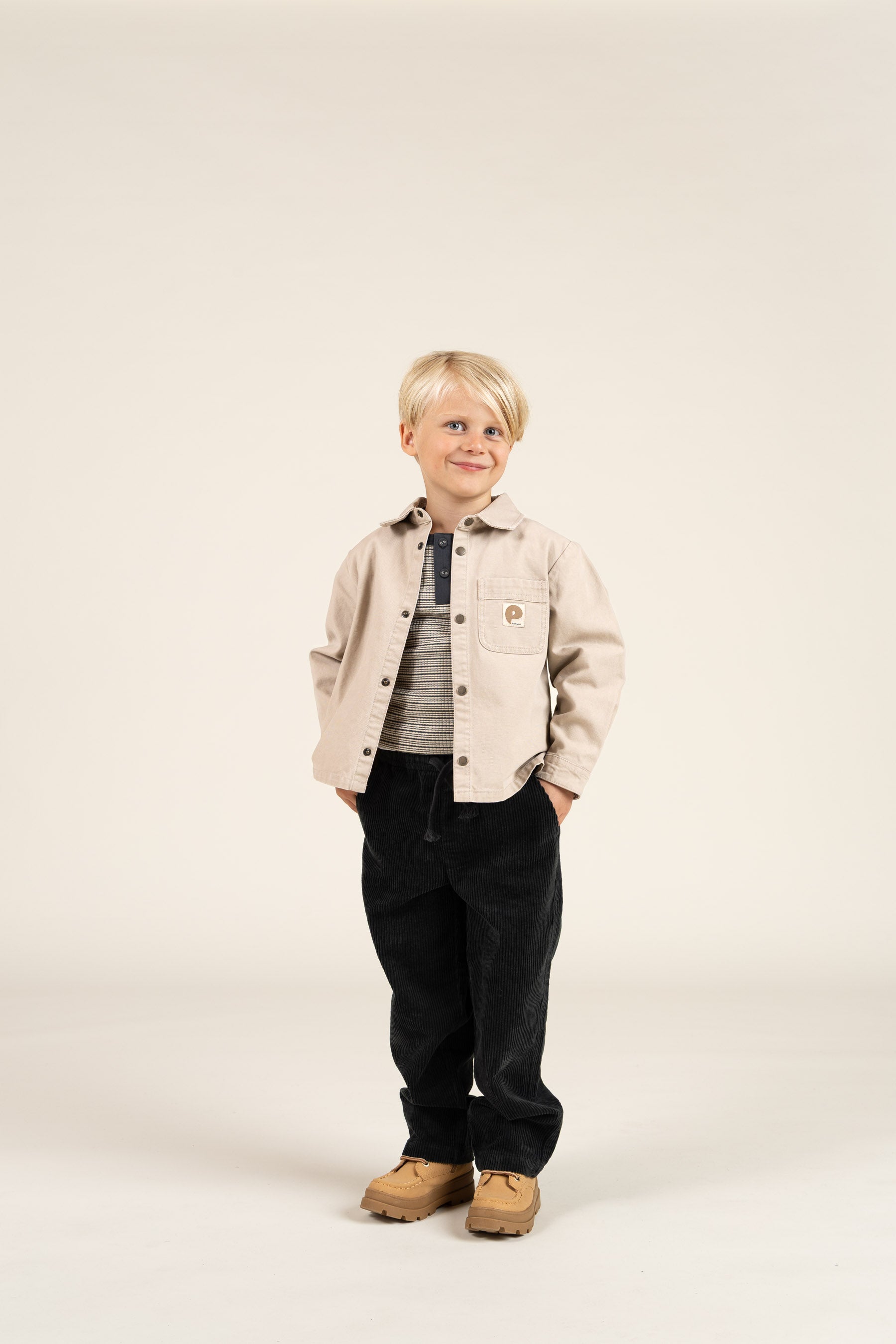 Langærmet T-shirt i Bomuldsrib - Kids - Forest Green Stripe | 100562 Manson