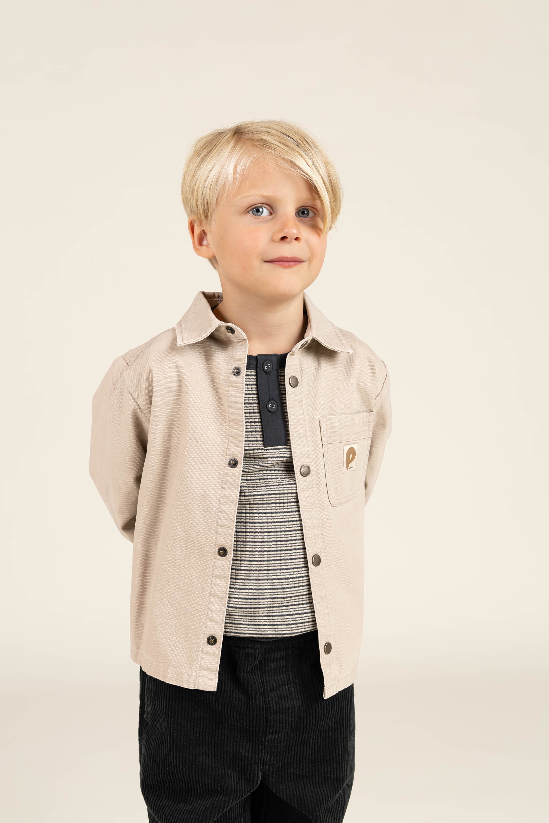 Langærmet T-shirt i Bomuldsrib - Kids - Forest Green Stripe | 100562 Manson