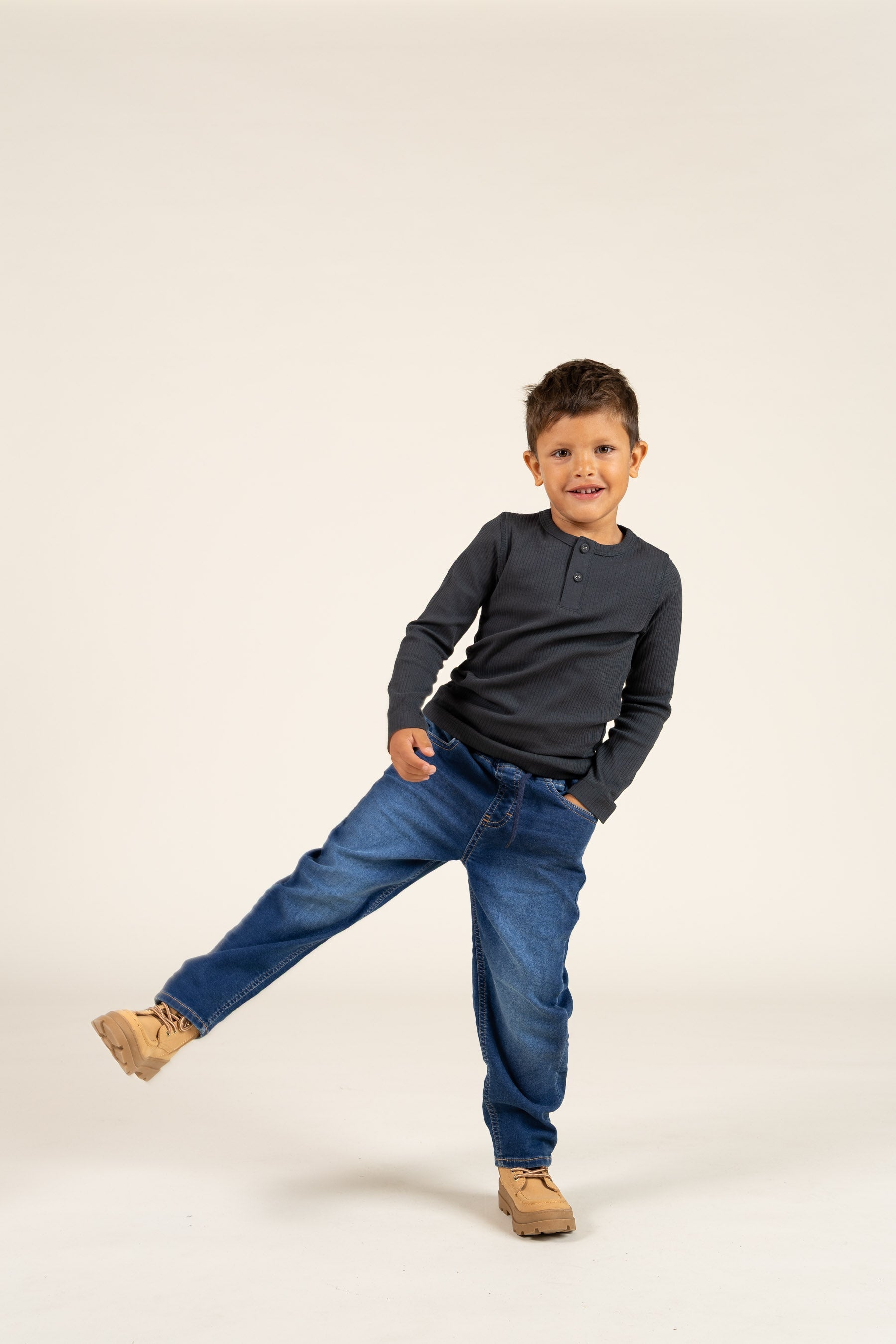 Sweat Denim Pull-on Jeans - All - Blue Denim | 100656 Ancher